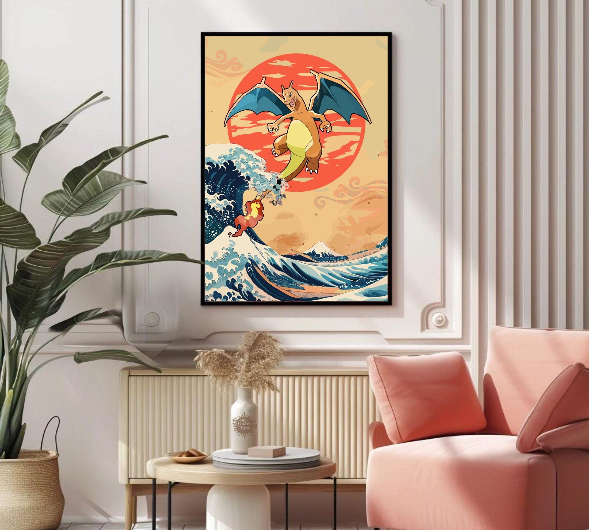 Charizard on The Great Wave of Kanagawa