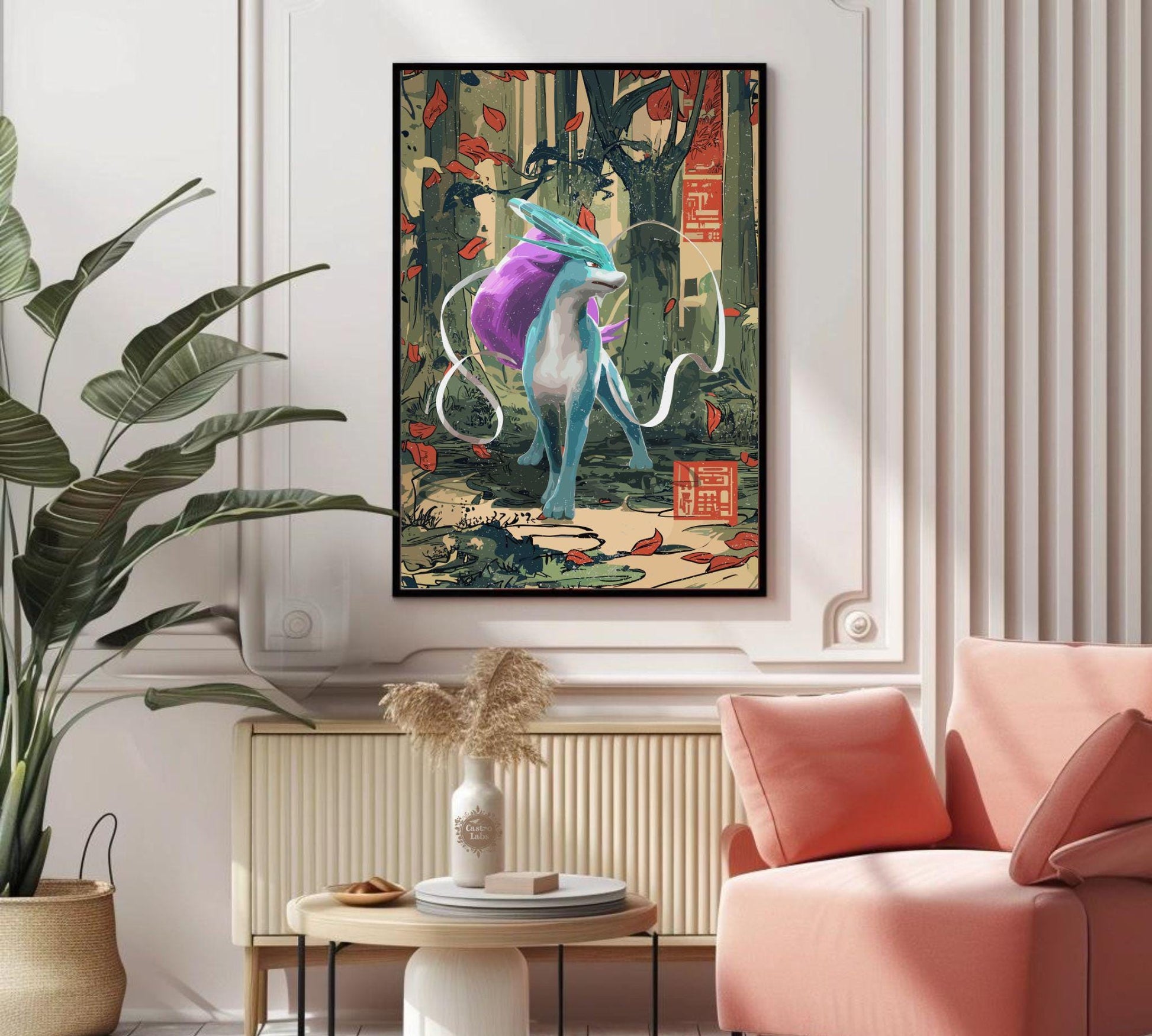 Suicune: Japanese Tapestry Style Pokemon