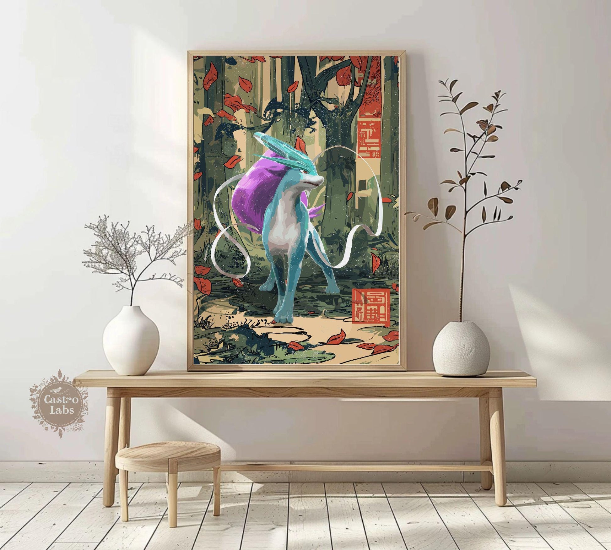 Suicune: Japanese Tapestry Style Pokemon