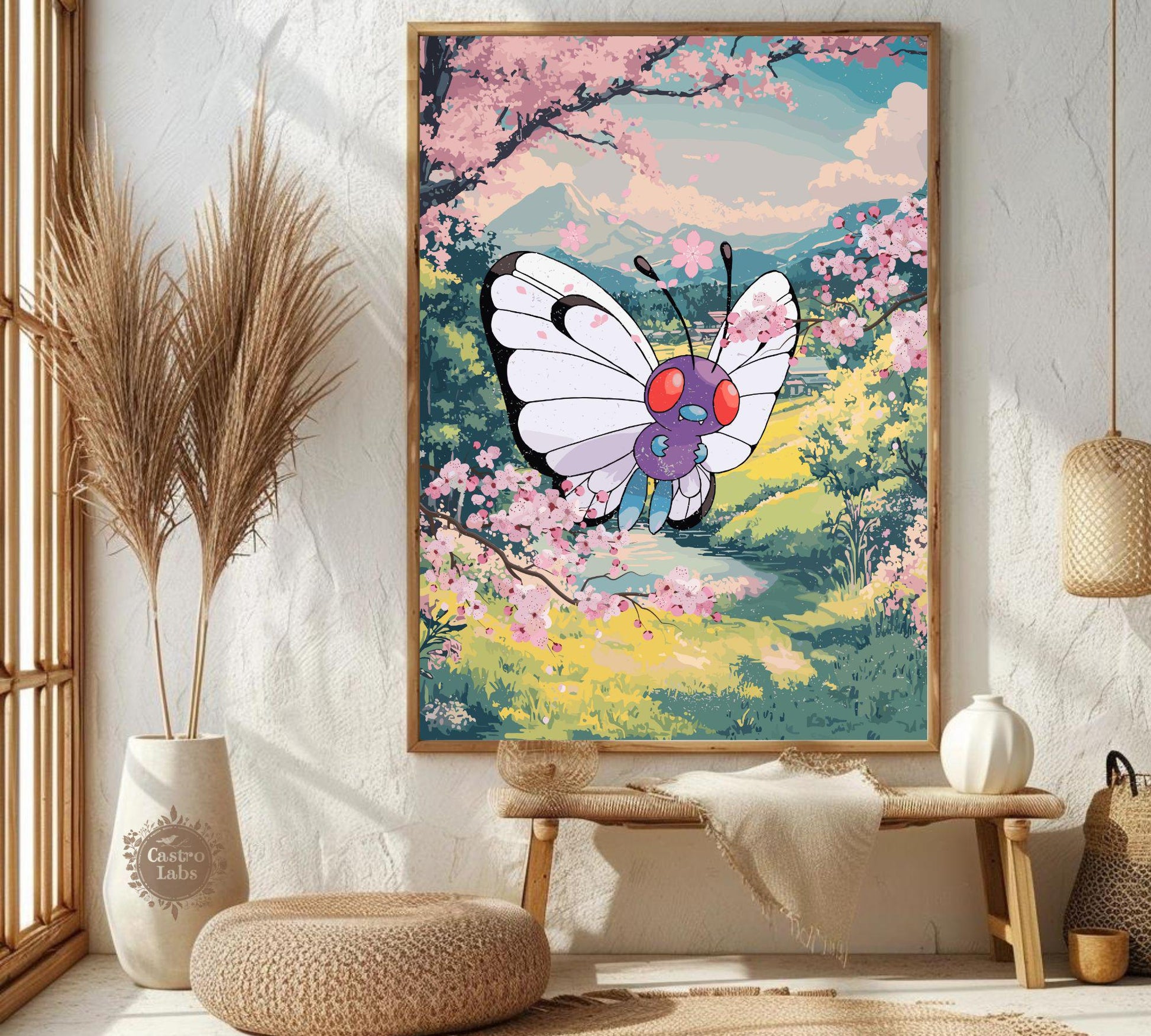 Butterfree Poster: Japanese Style