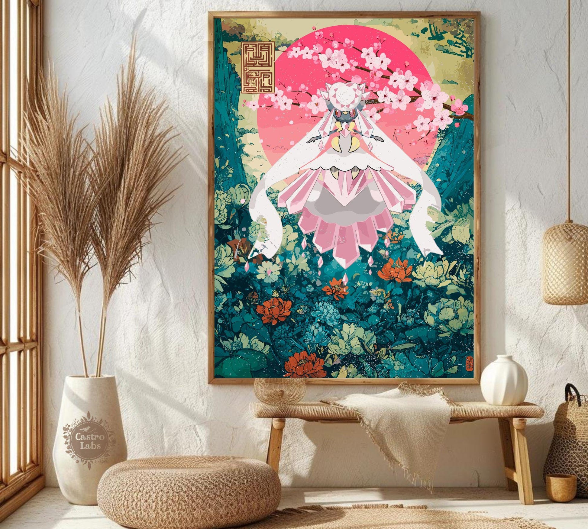 Diancie Poster: Japanese Style Pokemon