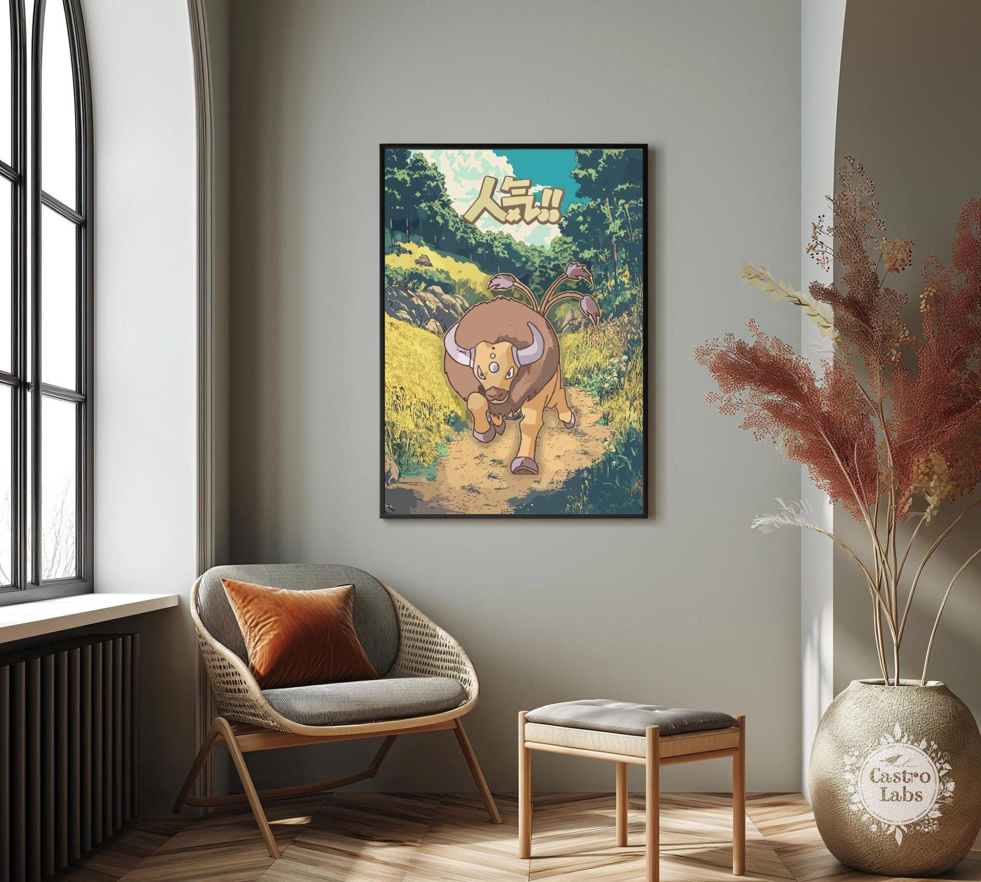 Tauros Poster: Japanese Style Pokemon