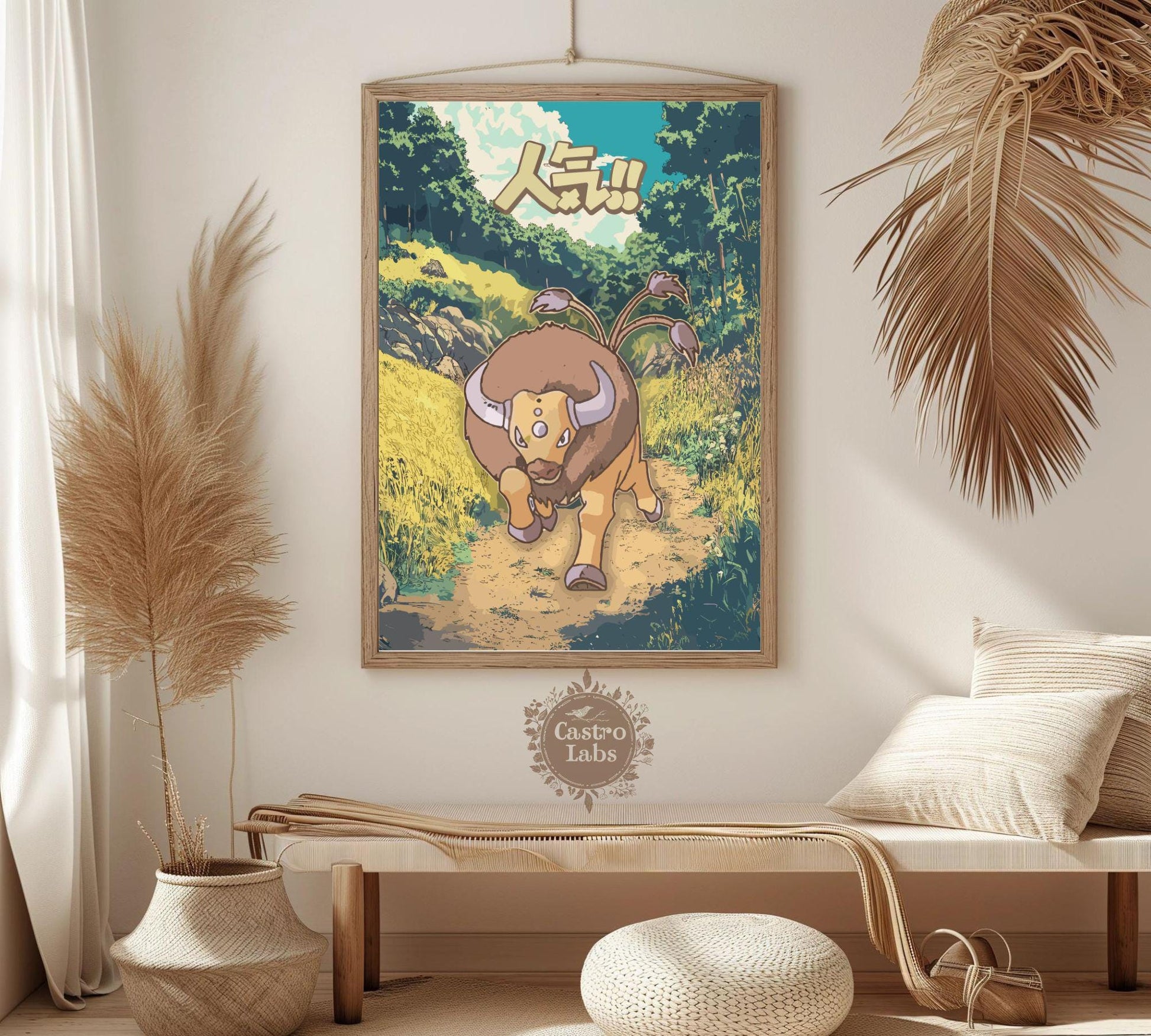 Tauros Poster: Japanese Style Pokemon