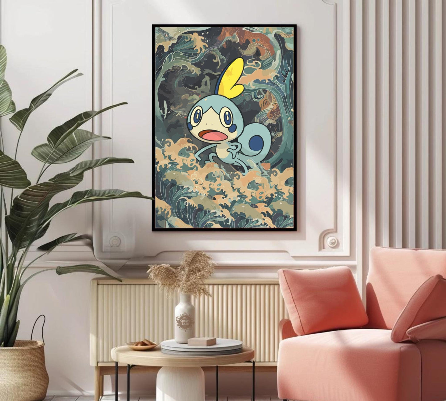 Sobble Poster: Japanese Tapestry Style Pokemon Anime Poster