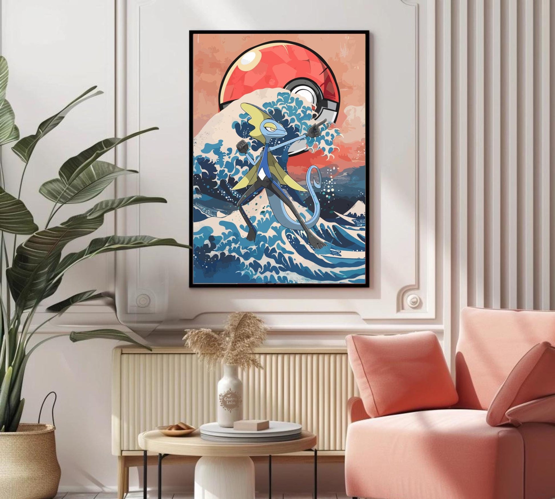 Inteleon Poster: Japanese Tapestry Style Pokemon Anime Poster