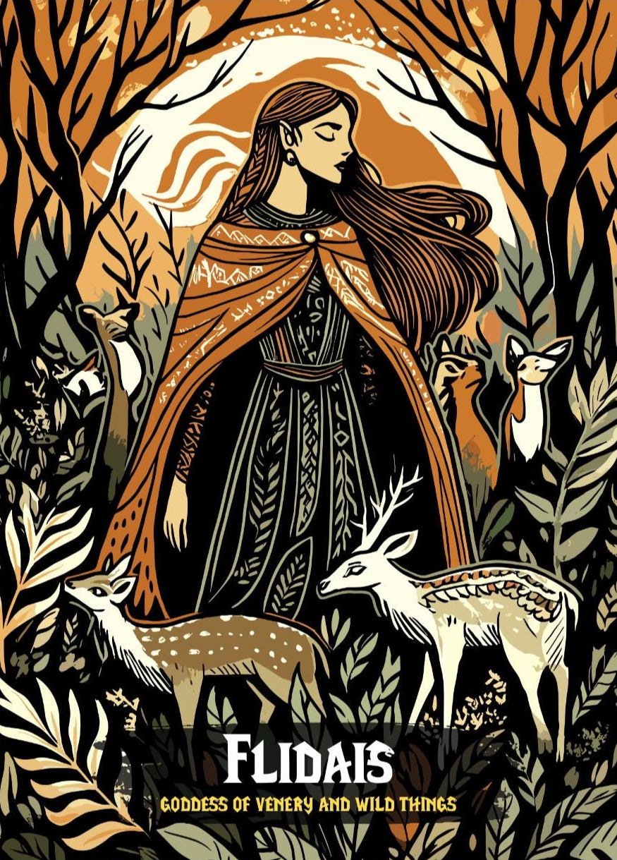 Flidais Poster, Celtic Mythology