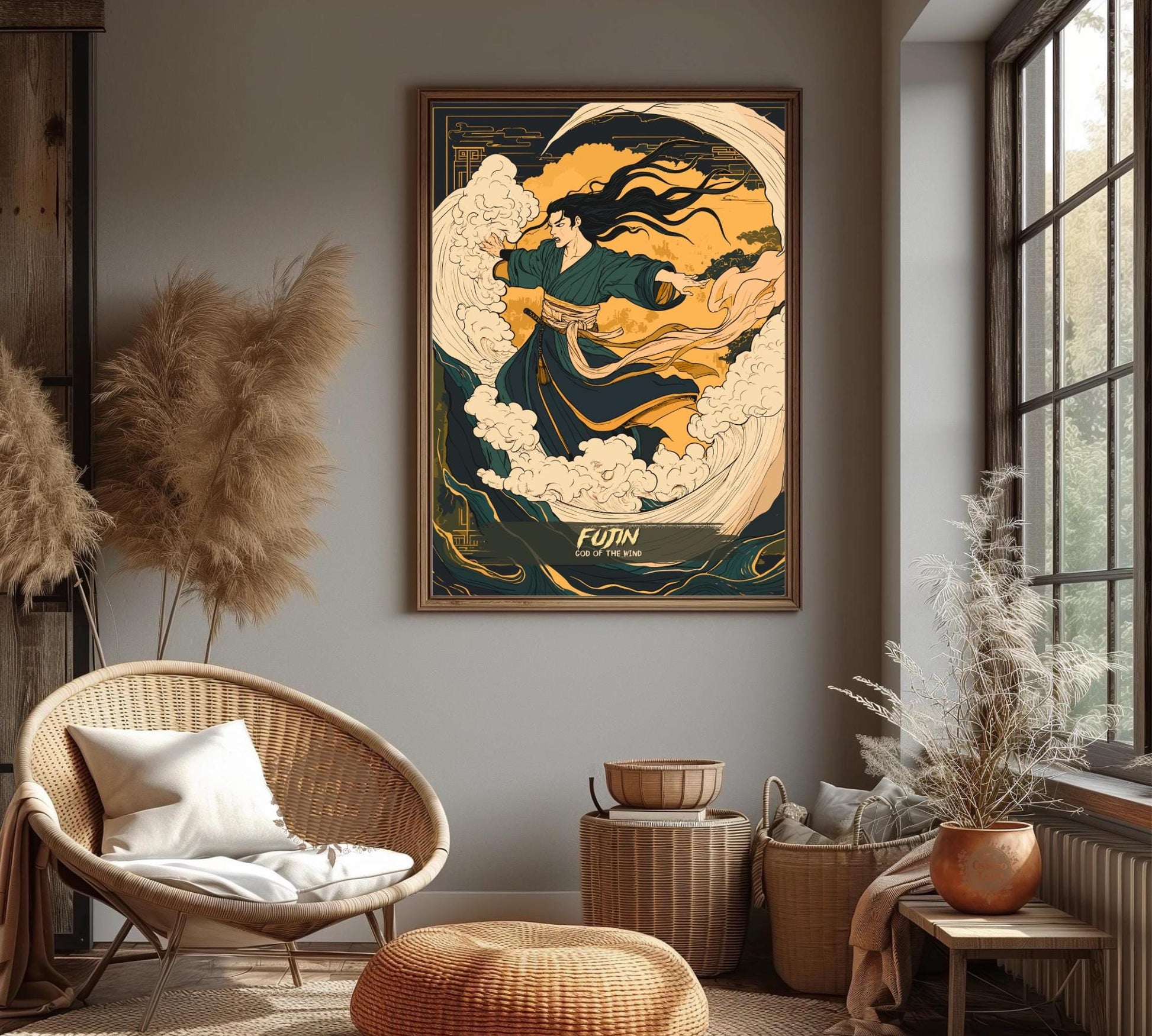 Fujin Poster, Japanese Mythology
