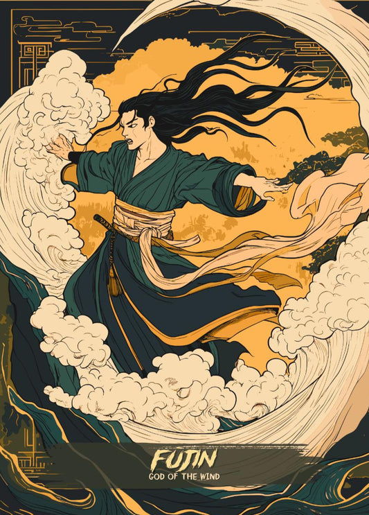 Fujin Poster, Japanese Mythology