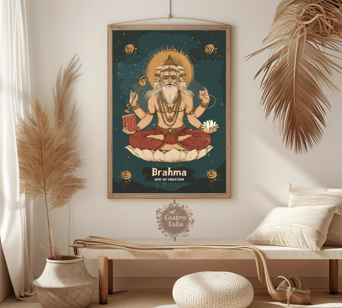 Brahma Print - Hindu God of Creation Poster