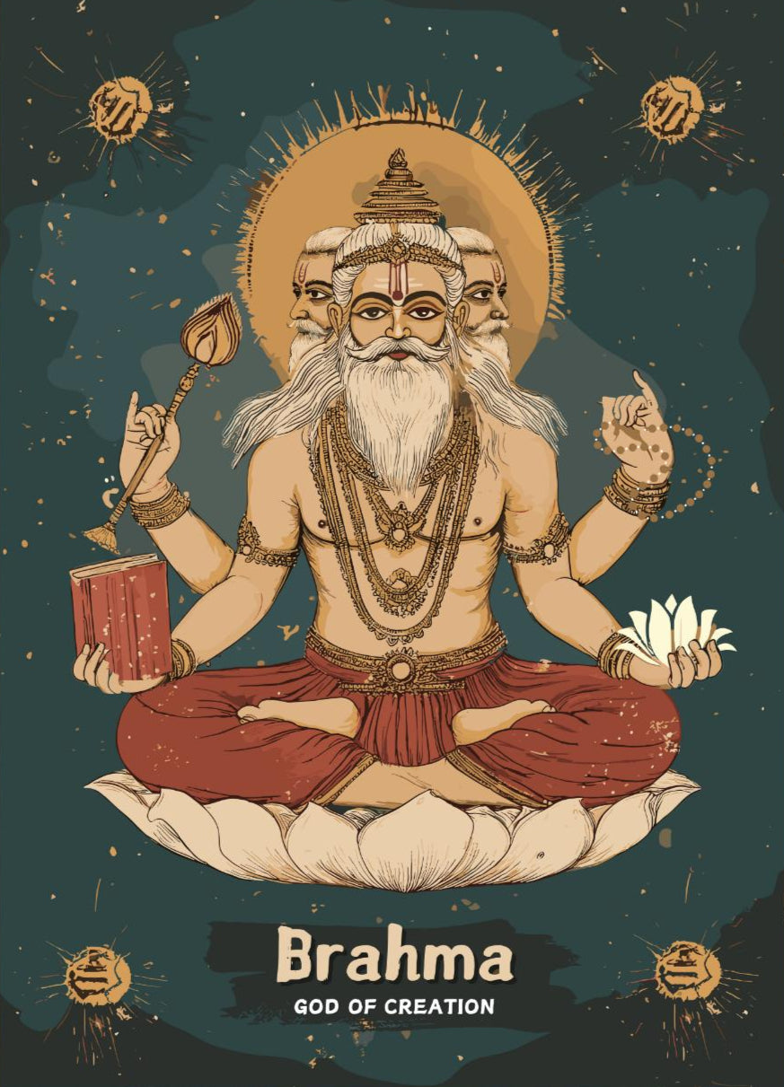 Brahma Print - Hindu God of Creation Poster