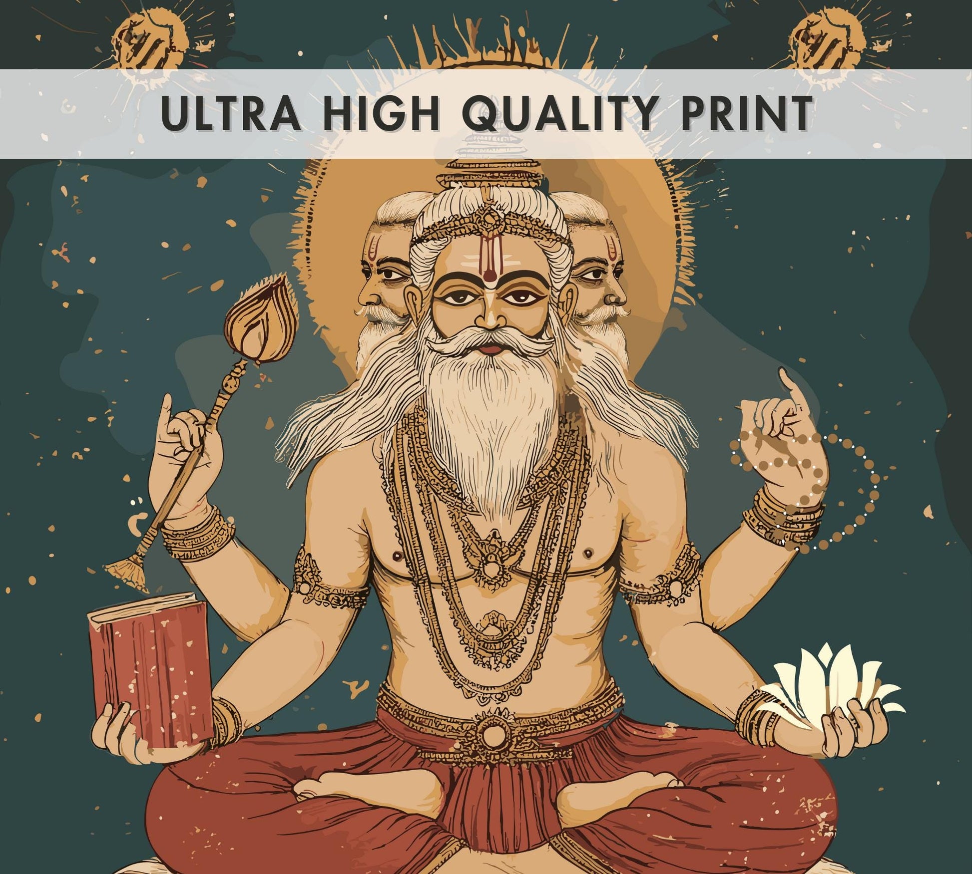 Brahma Print - Hindu God of Creation Poster