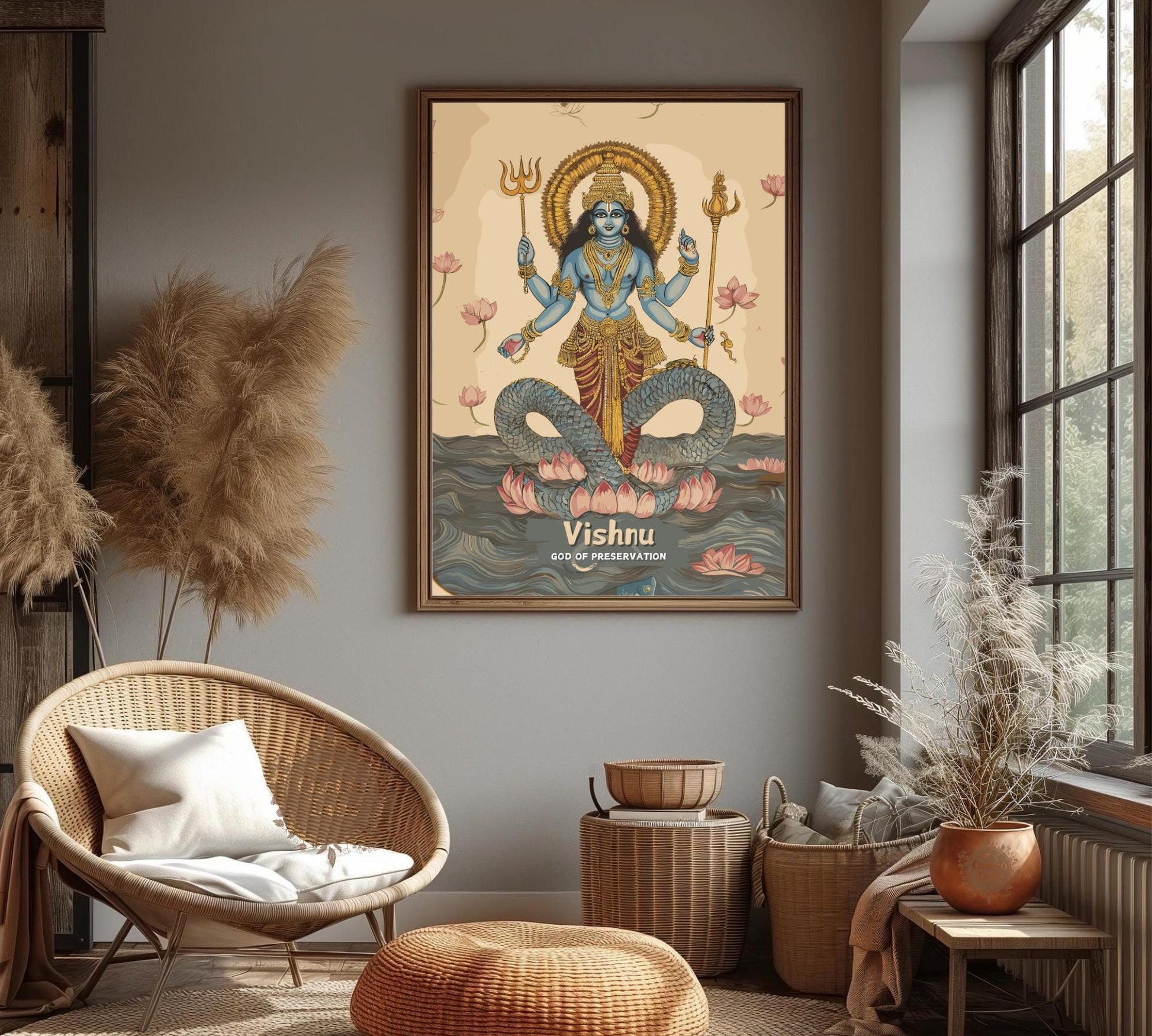 Vishnu Print - Hindu Mythology Poster