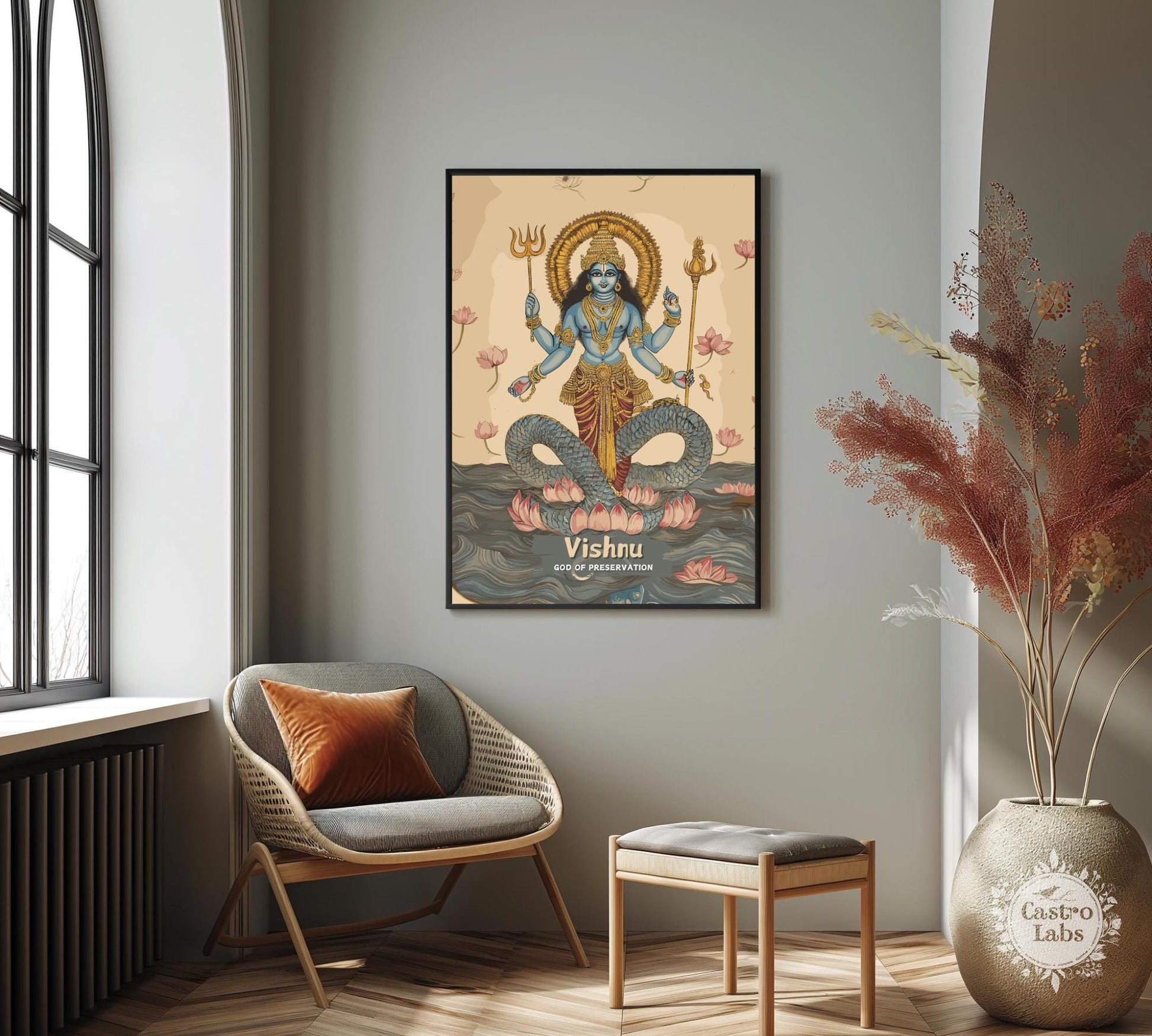 Vishnu Print - Hindu Mythology Poster