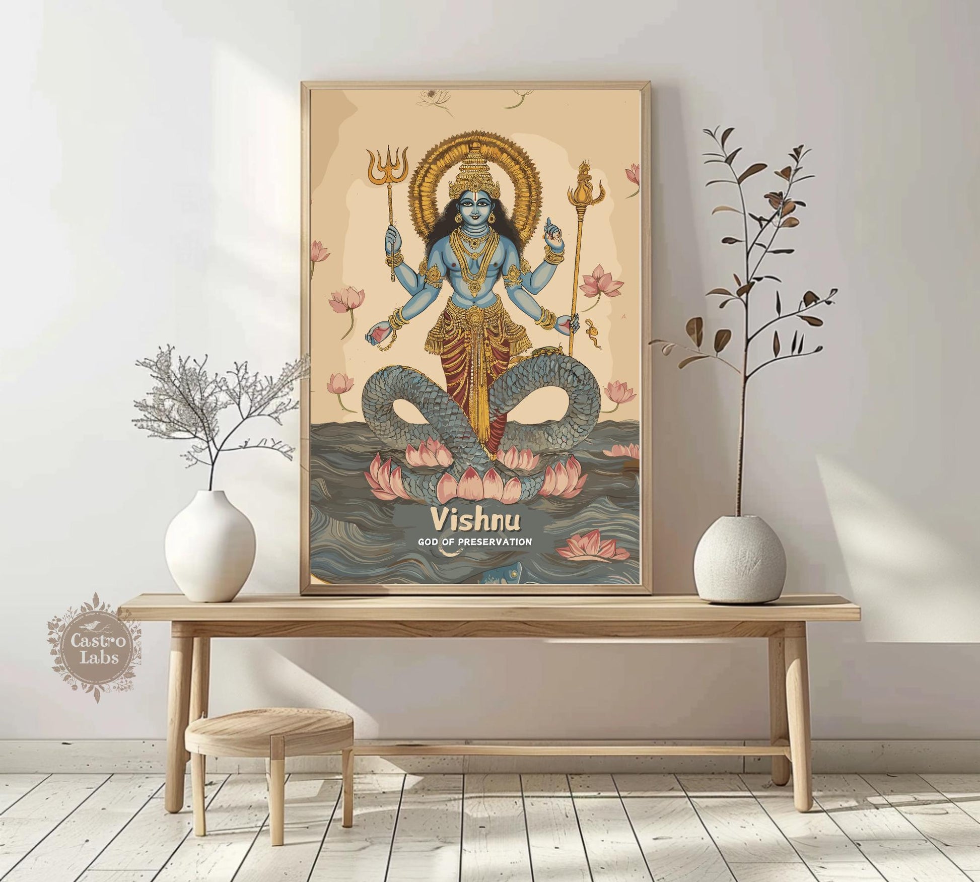 Vishnu Print - Hindu Mythology Poster