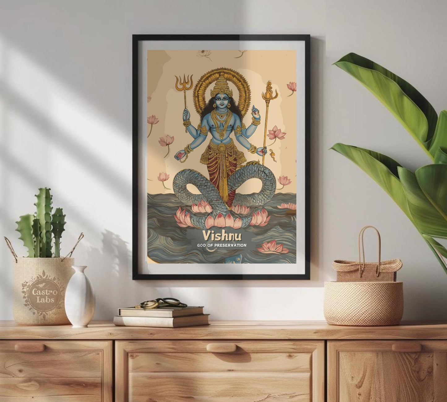 Vishnu Print - Hindu Mythology Poster