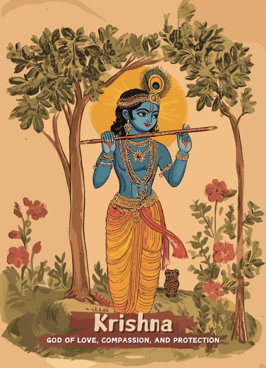 Krishna Print - Hindu Mythology Poster