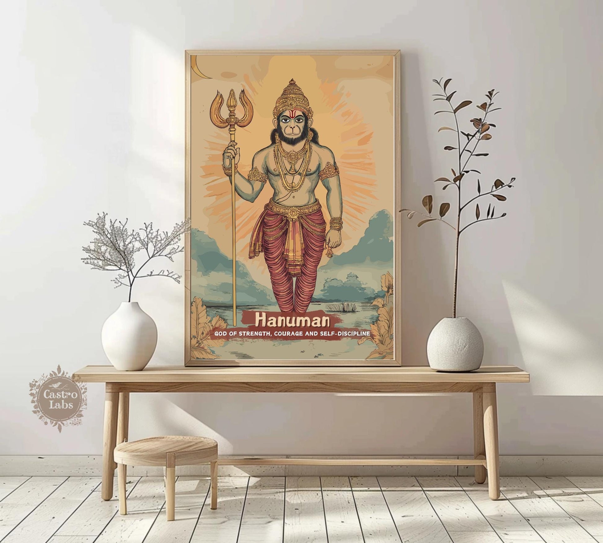 Hanuman Print - Hindu Mythology Poster