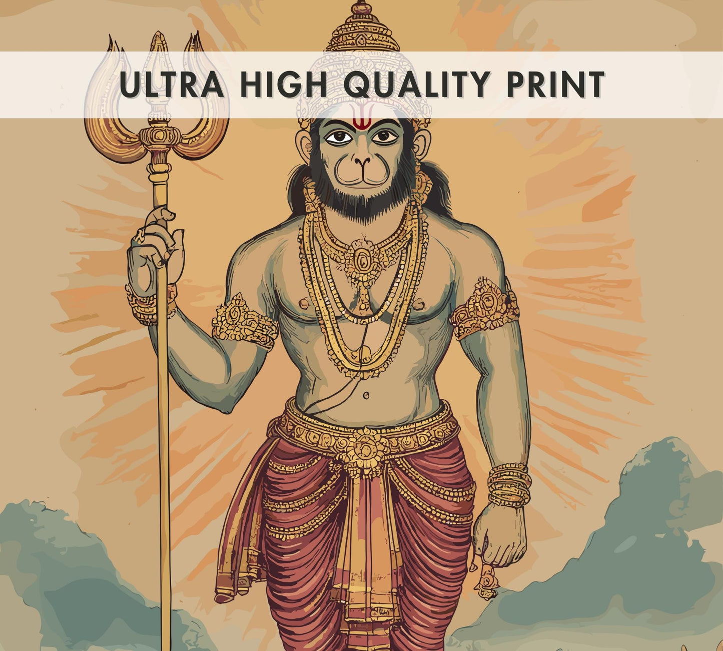 Hanuman Print - Hindu Mythology Poster