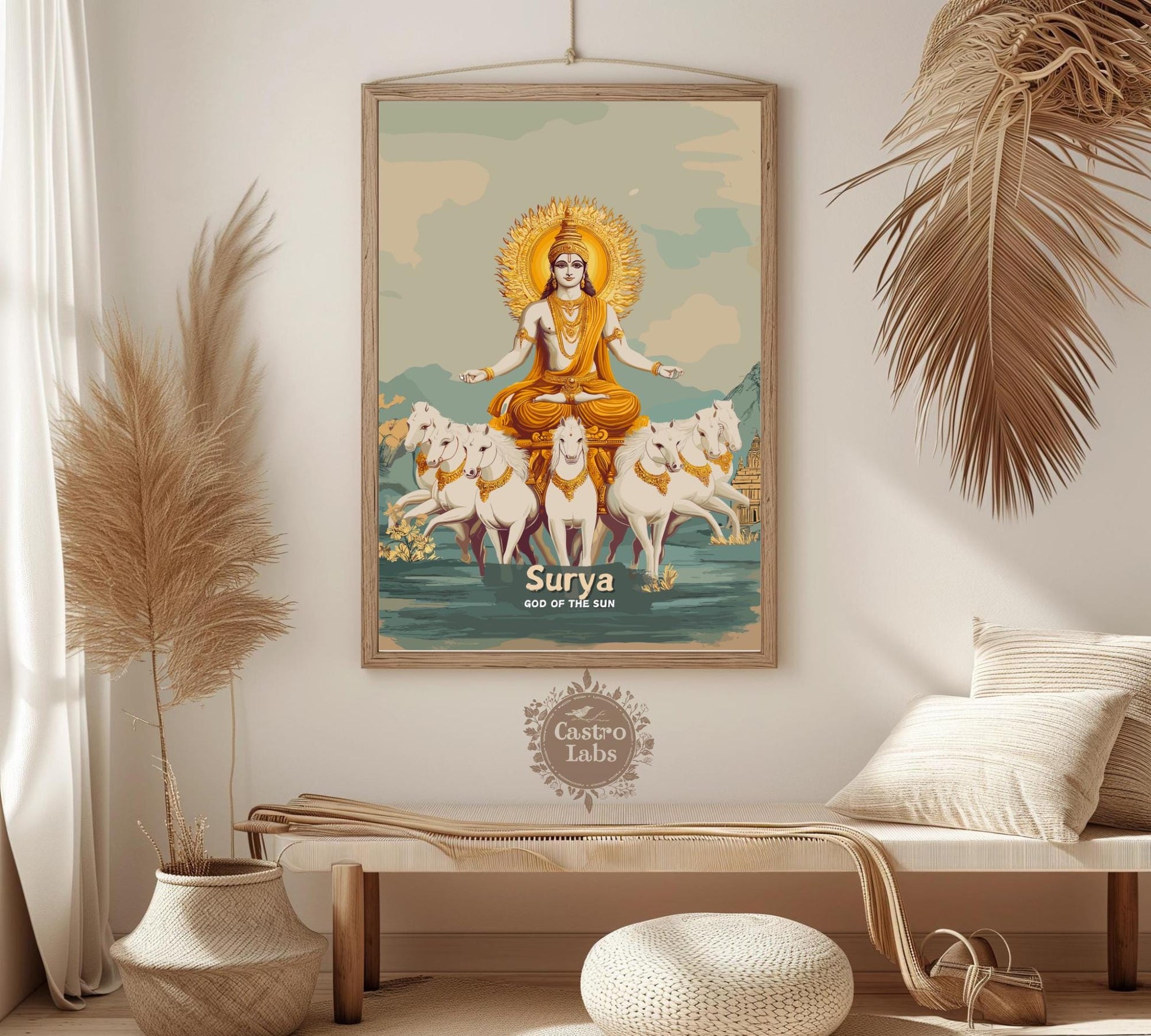 Surya Print - Hindu Mythology Poster