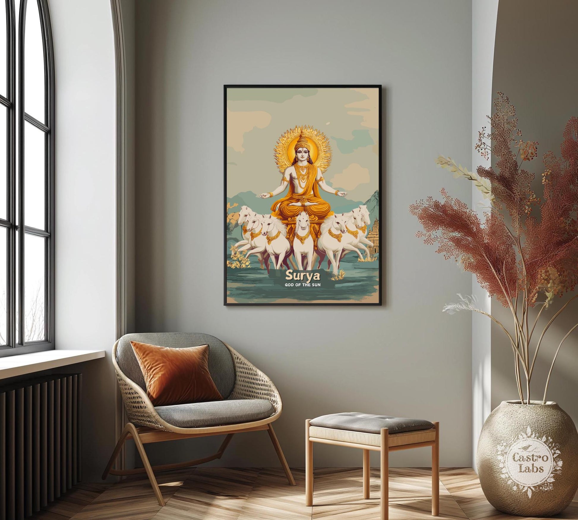 Surya Print - Hindu Mythology Poster