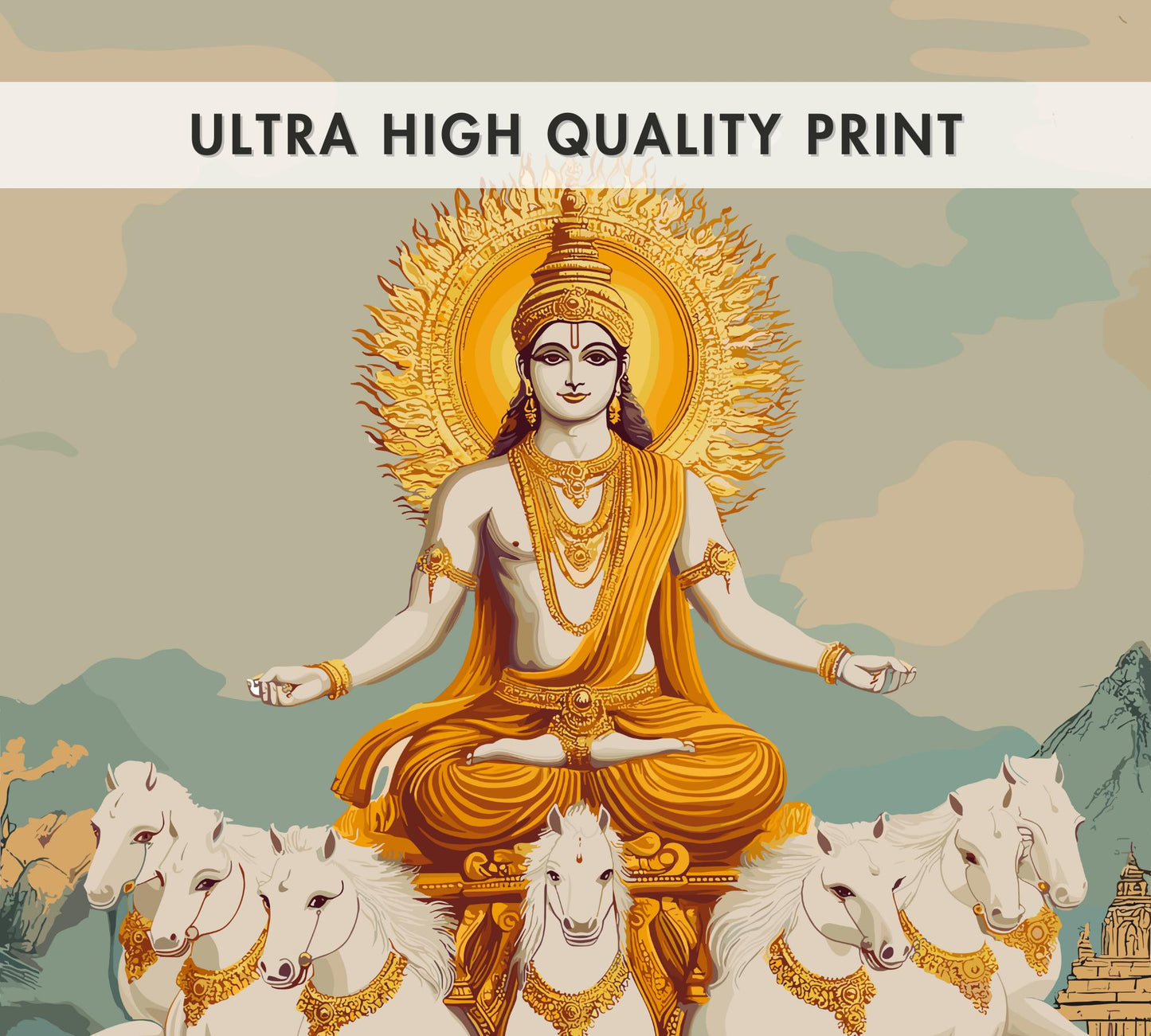 Surya Print - Hindu Mythology Poster