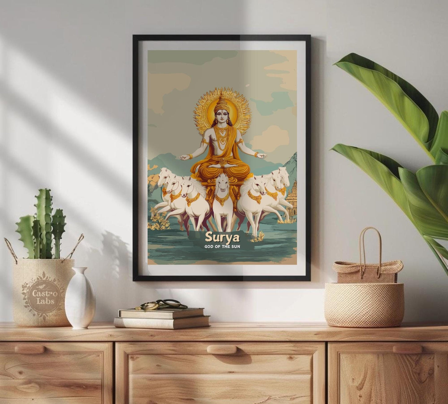 Surya Print - Hindu Mythology Poster