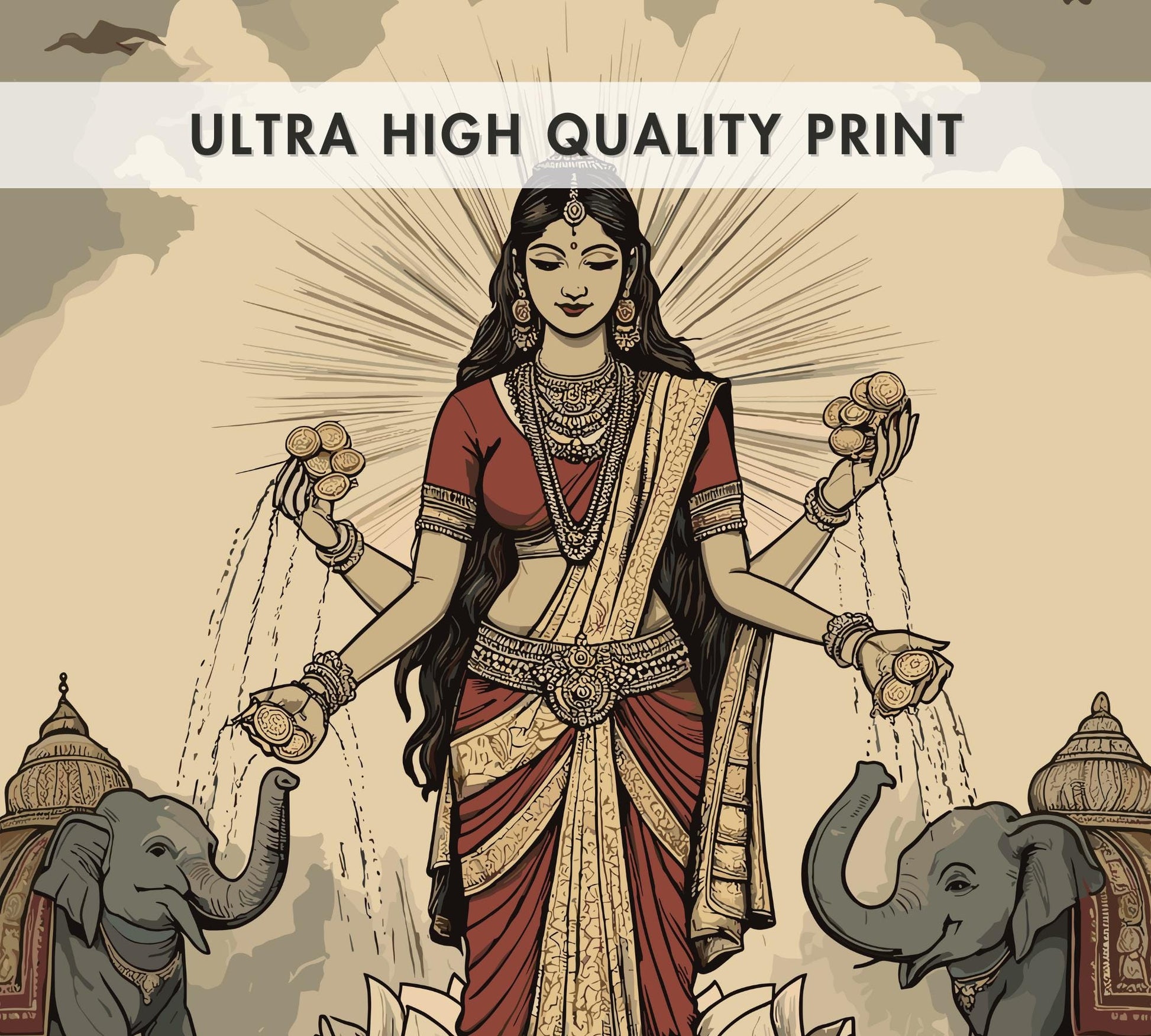 Lakshmi Print - Hindu Mythology Poster