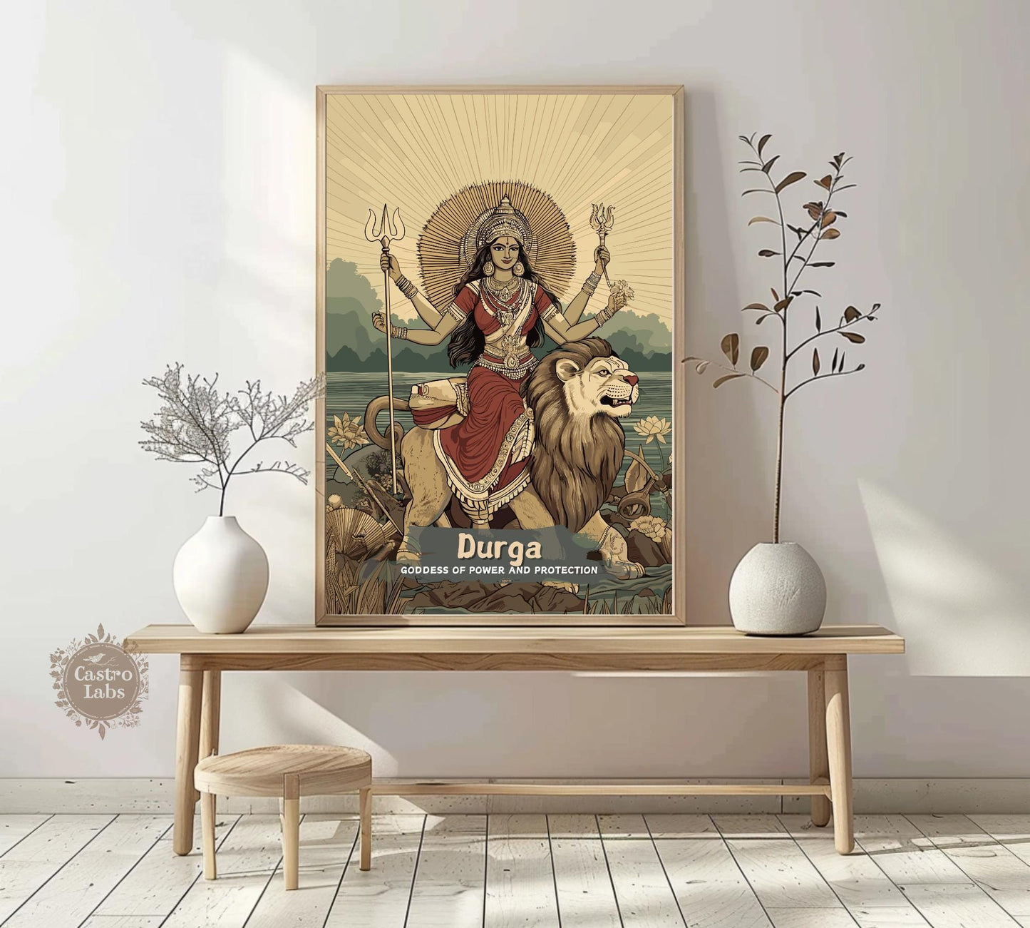 Durga Print - Hindu Mythology Poster