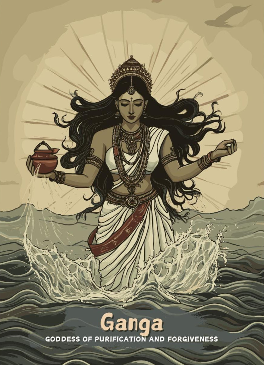 Ganga Print - Hindu Mythology Poster