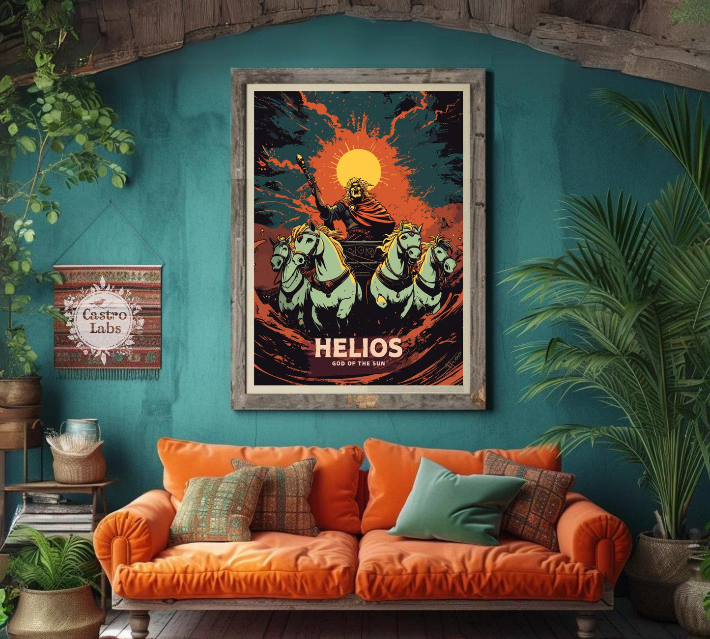 Helios God Poster, Greek God Helios