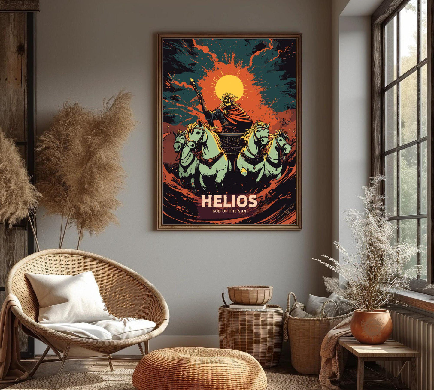 Helios God Poster, Greek God Helios