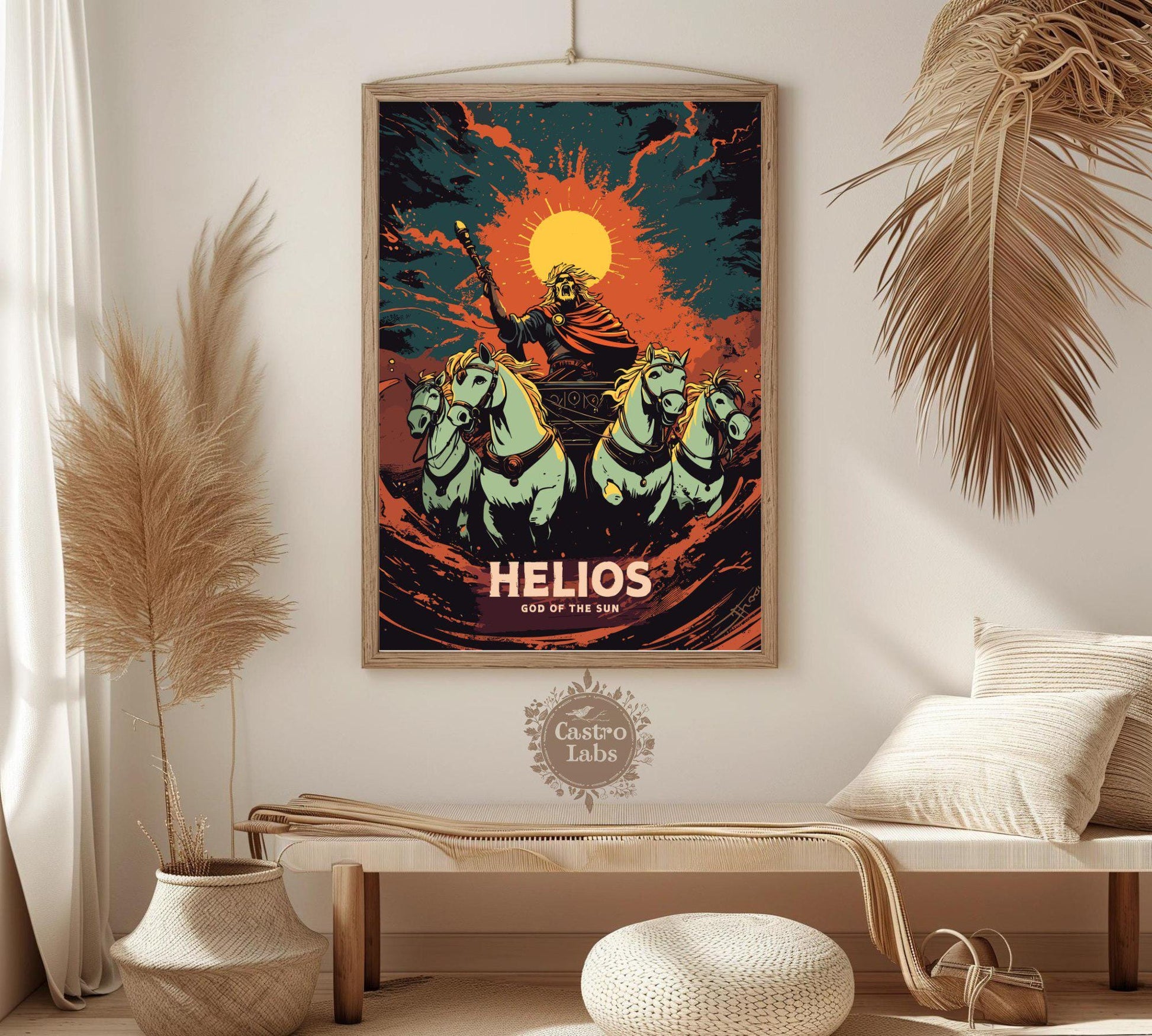 Helios God Poster, Greek God Helios