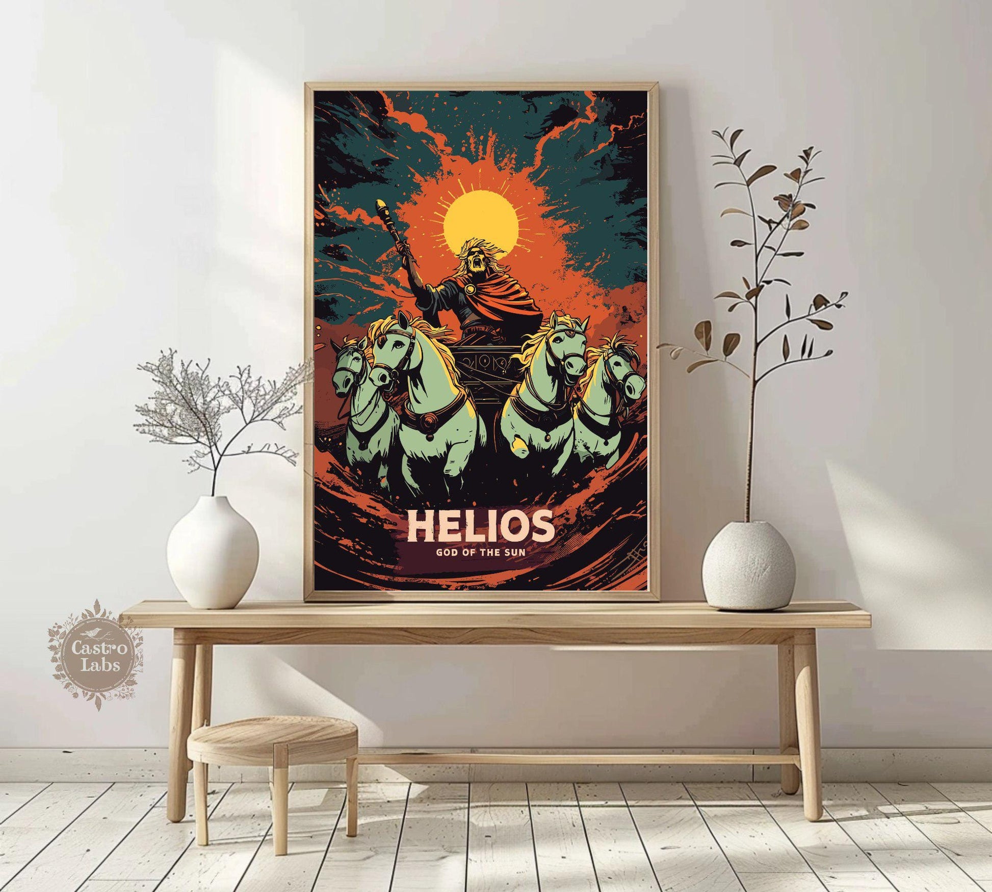 Helios God Poster, Greek God Helios