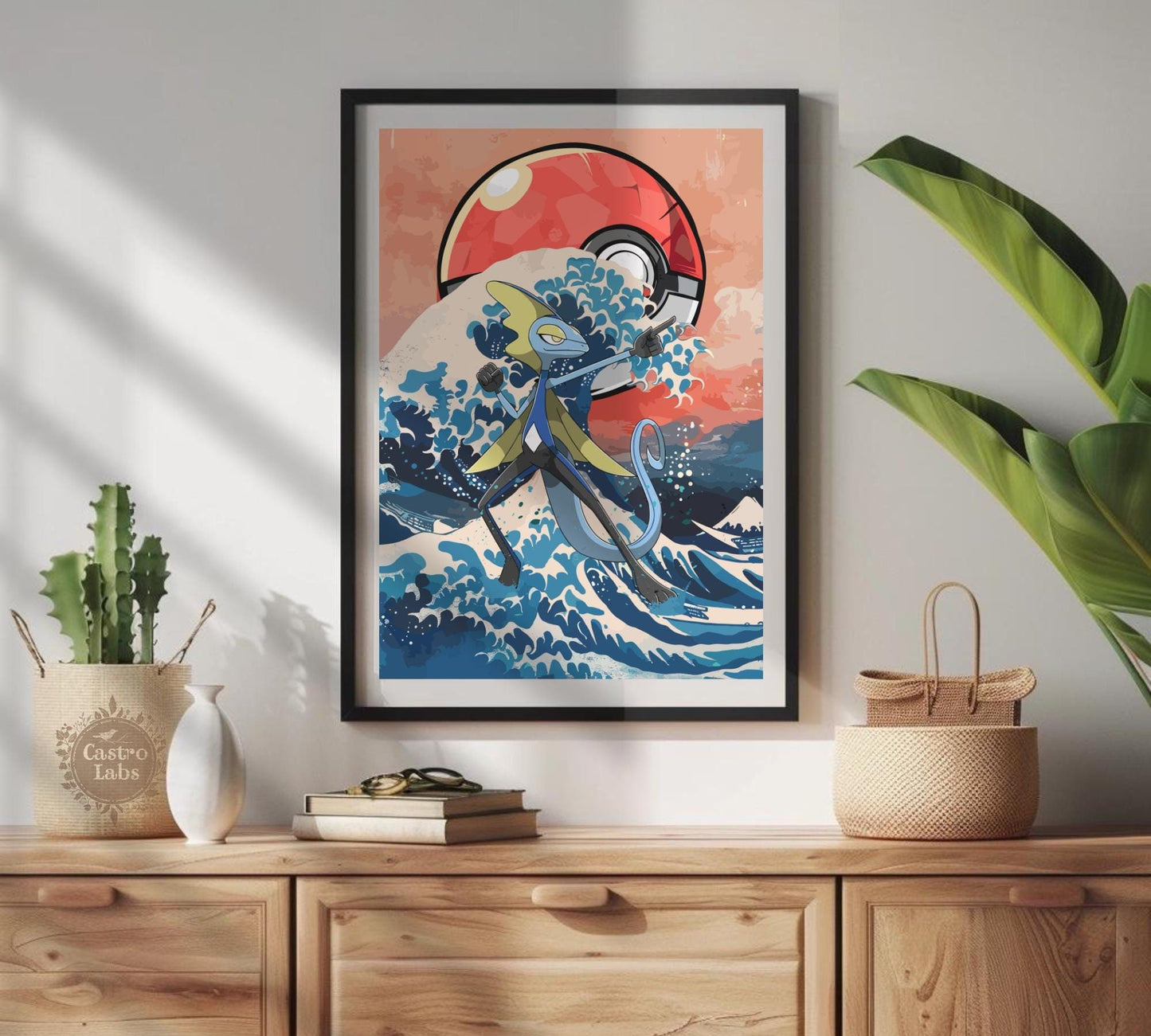 Inteleon Poster: Japanese Tapestry Style Pokemon Anime Poster