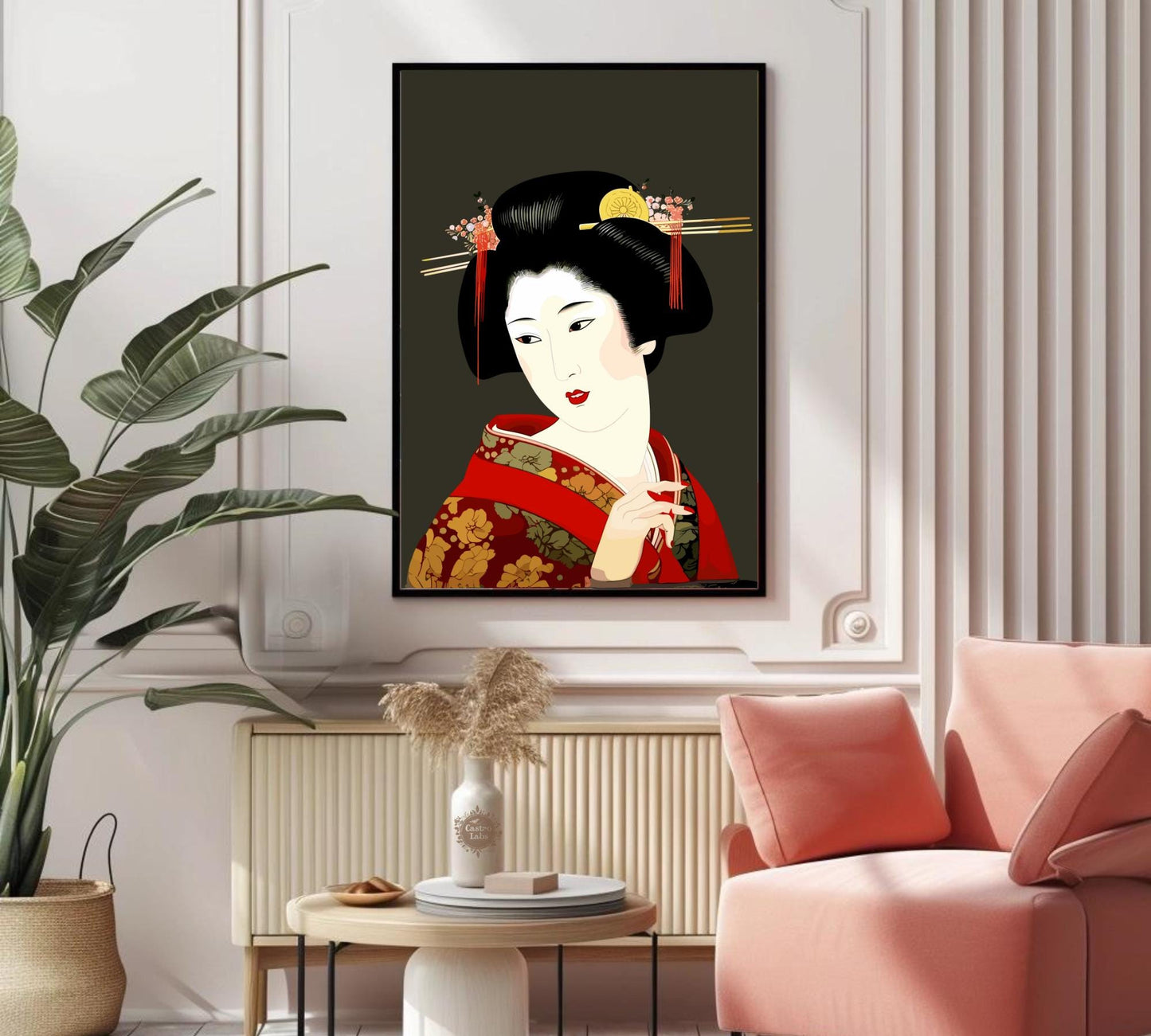 Japanese Geisha Art Print - Traditional Kimono Wall Decor, Japanese Culture Poster