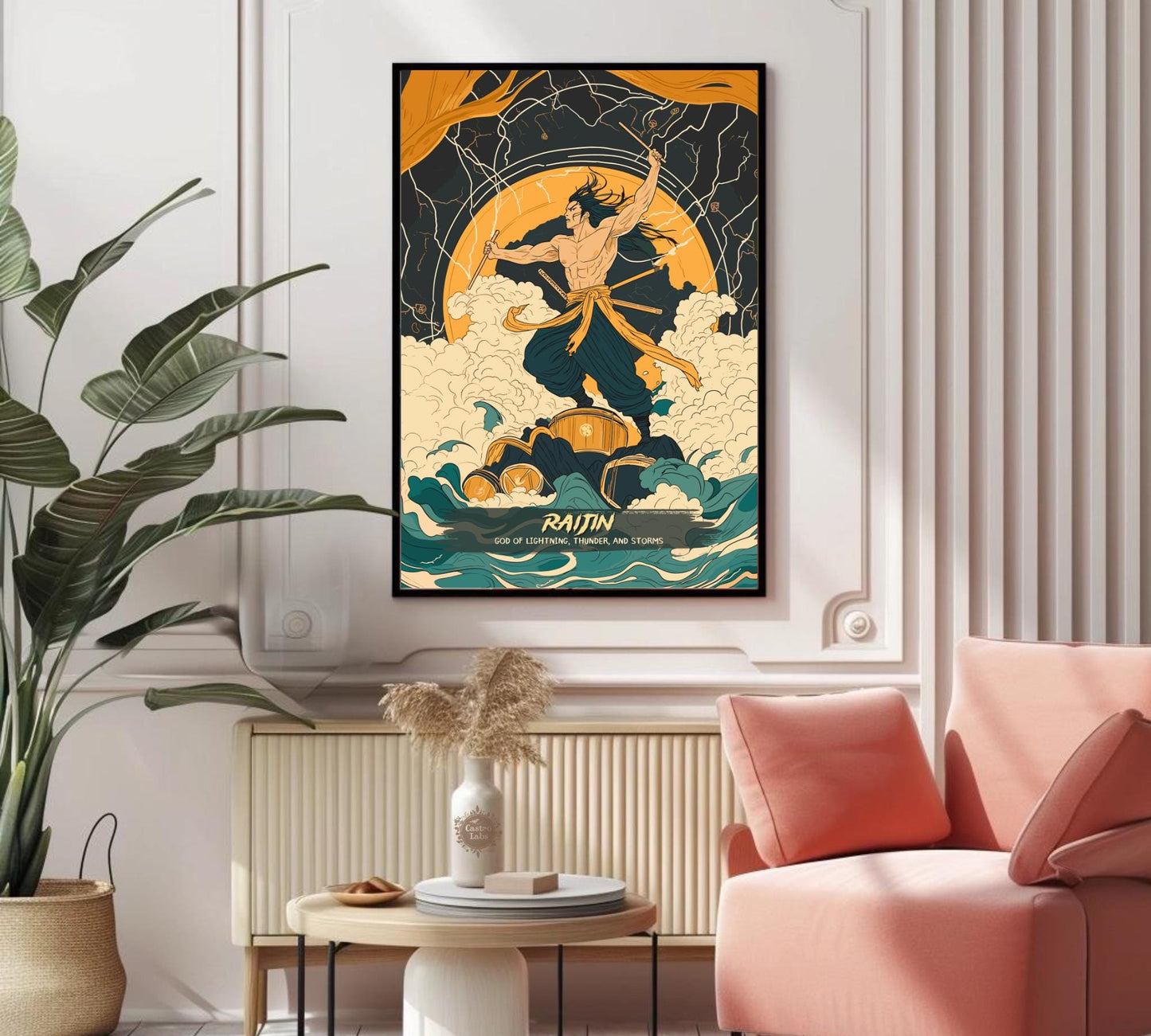 Raijin Poster, Japanese Mythology