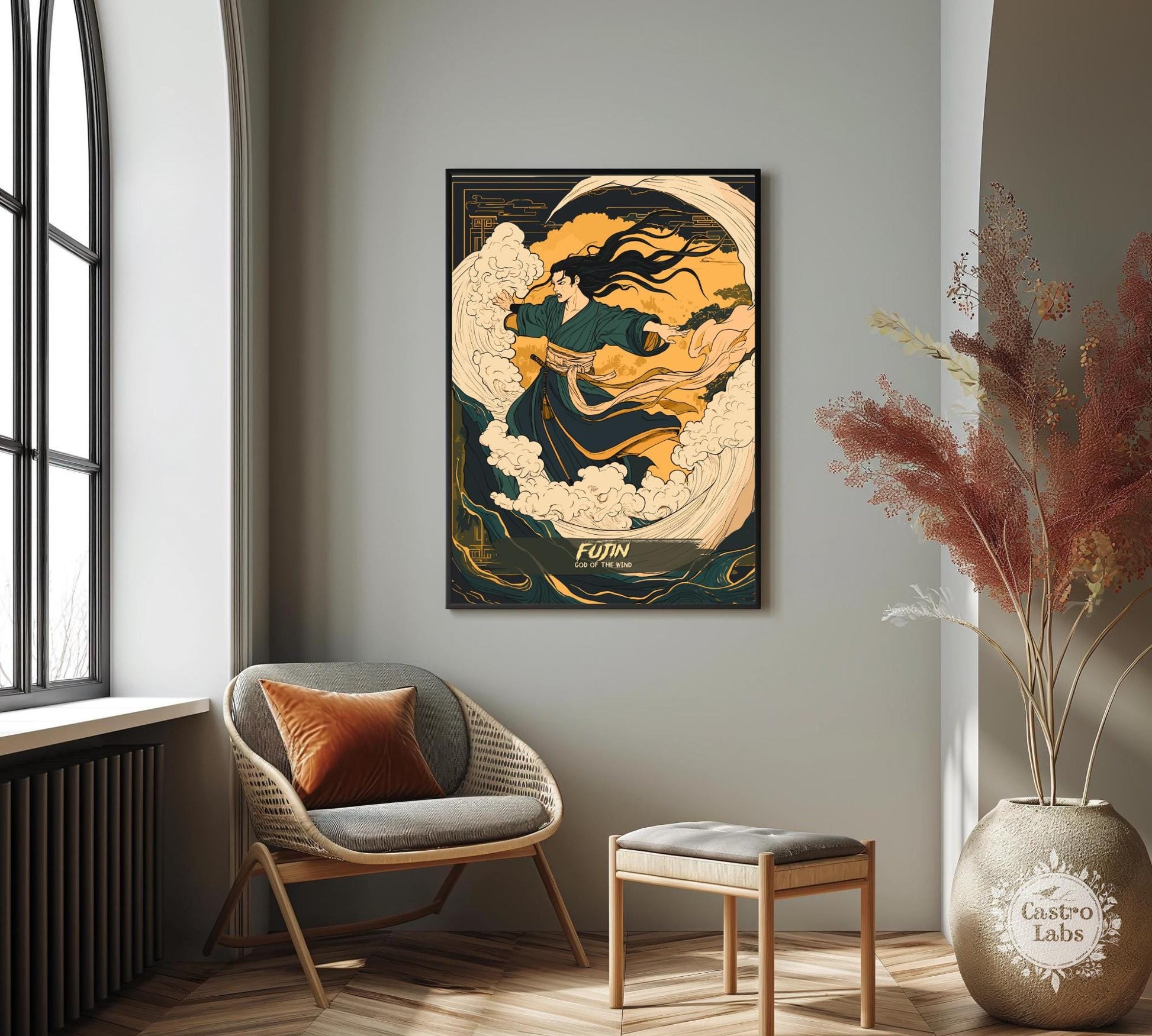 Fujin Poster, Japanese Mythology