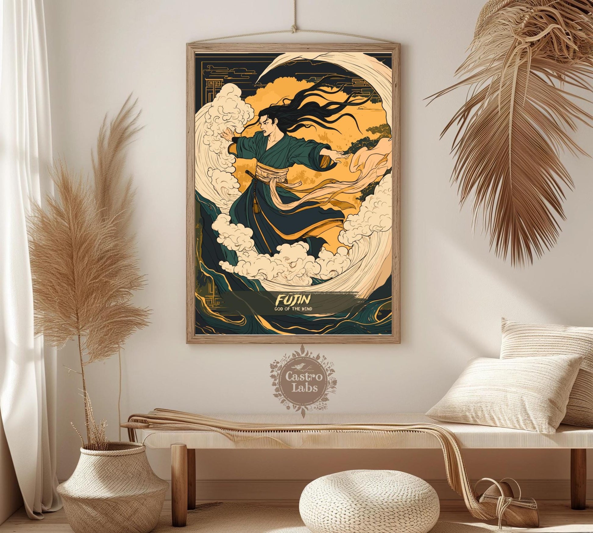 Fujin Poster, Japanese Mythology