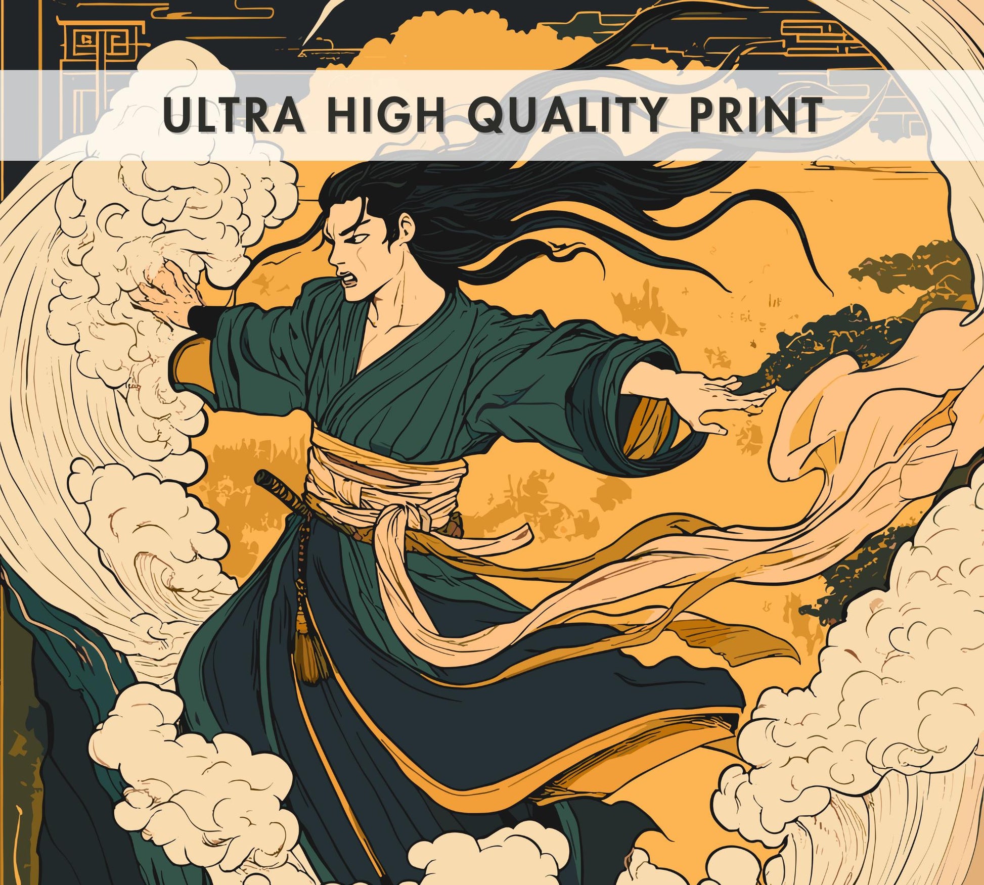 Fujin Poster, Japanese Mythology