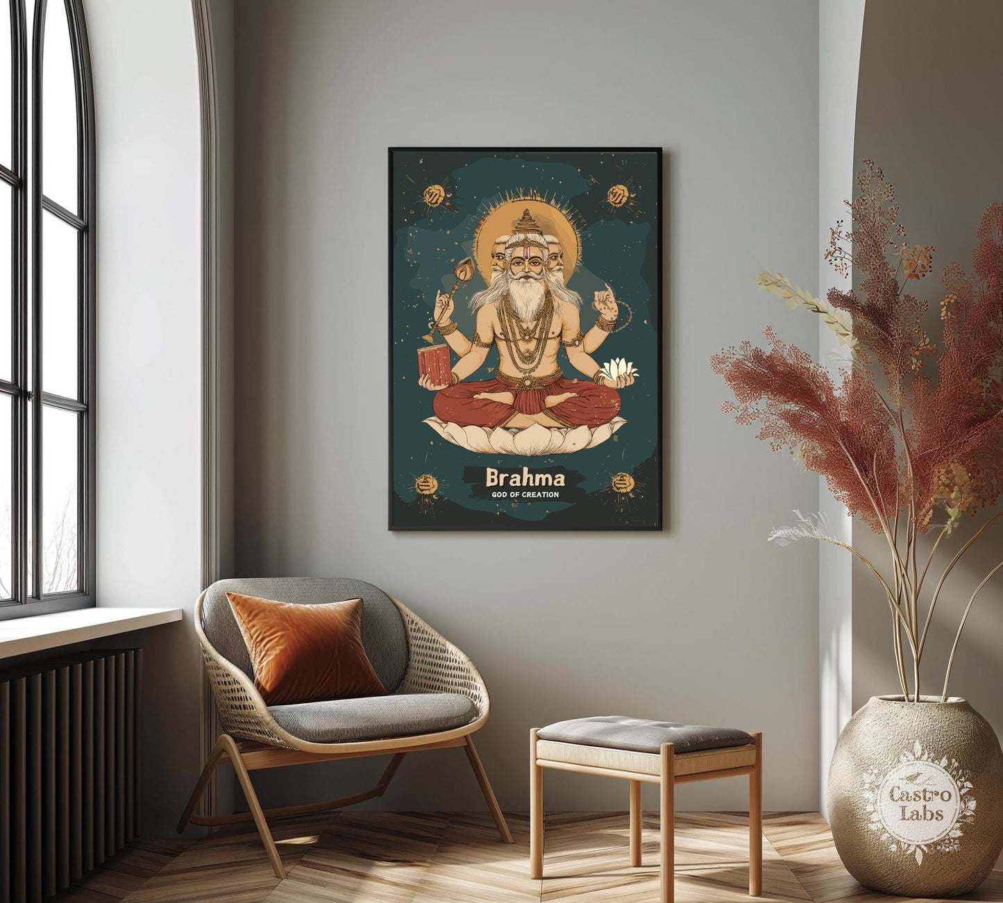 Brahma Print - Hindu God of Creation Poster