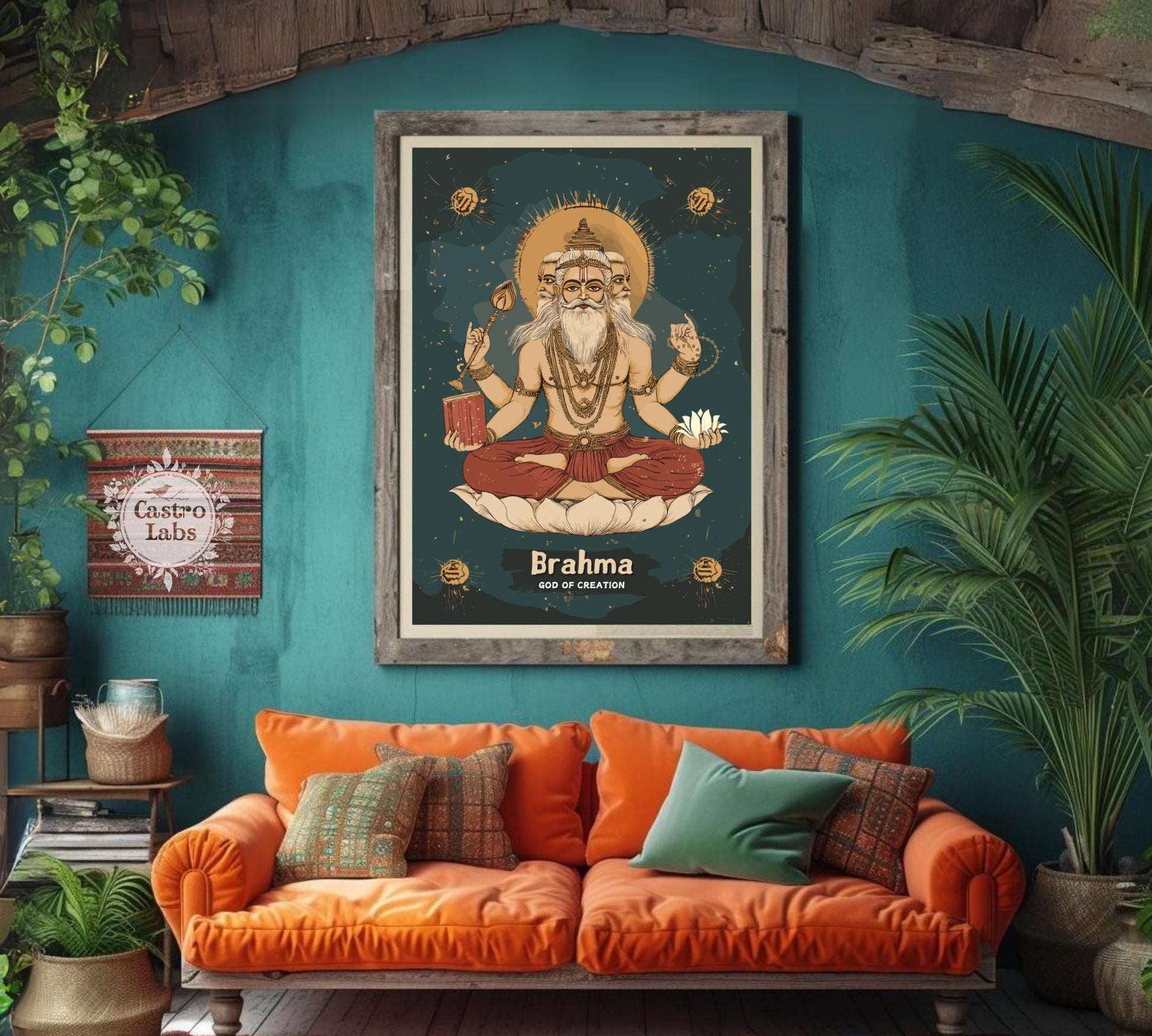 Brahma Print - Hindu God of Creation Poster