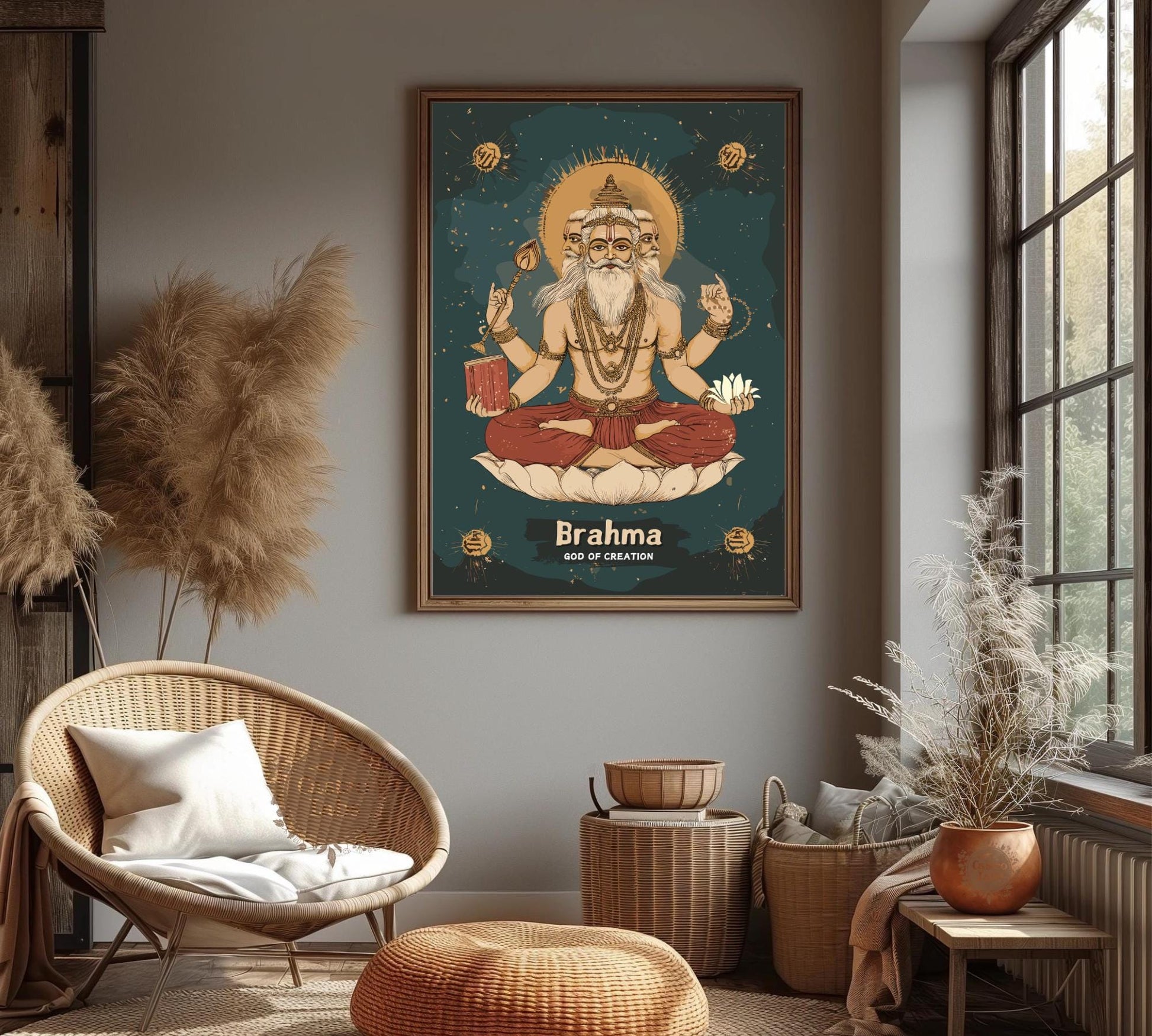 Brahma Print - Hindu God of Creation Poster