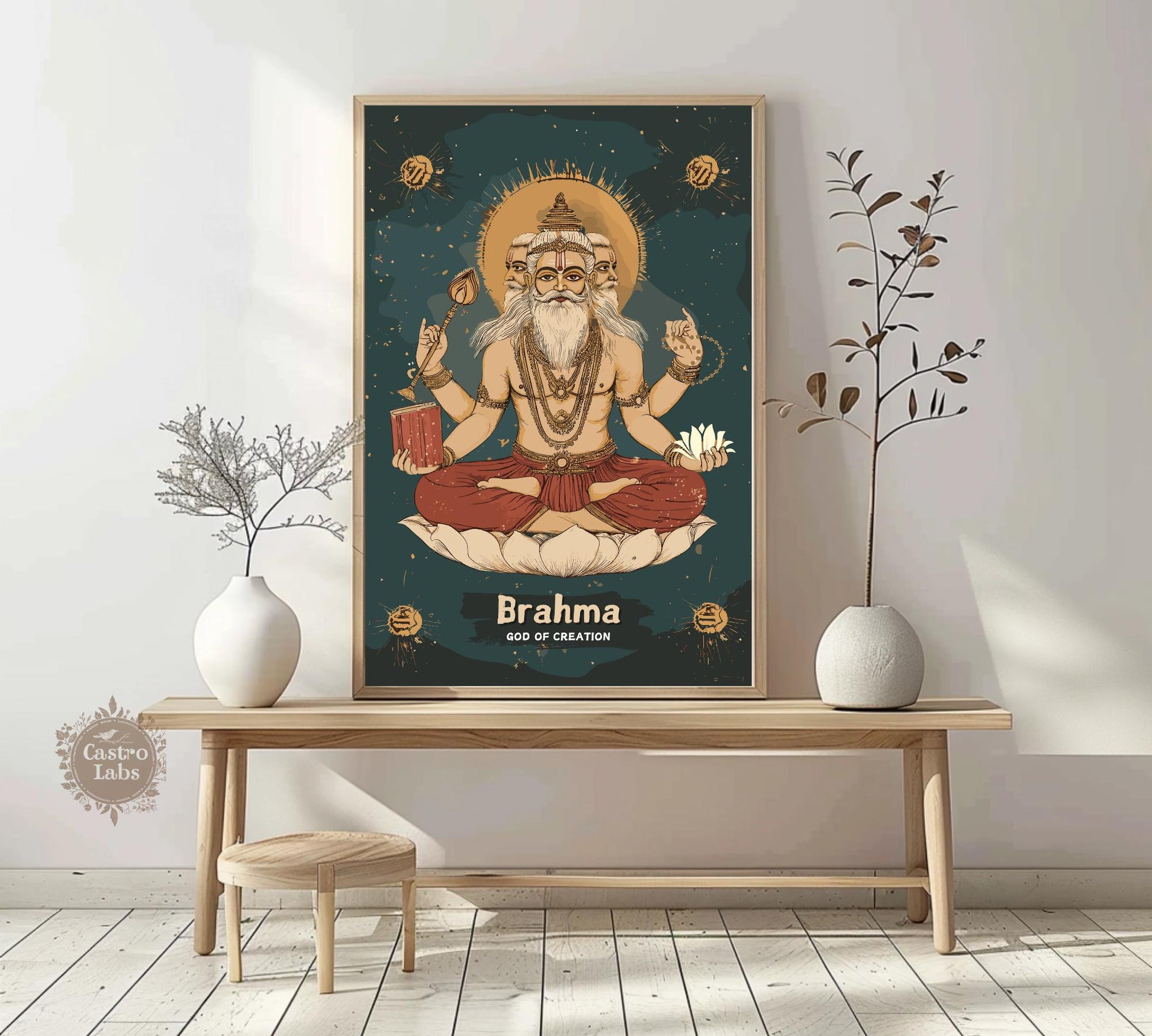 Brahma Print - Hindu God of Creation Poster