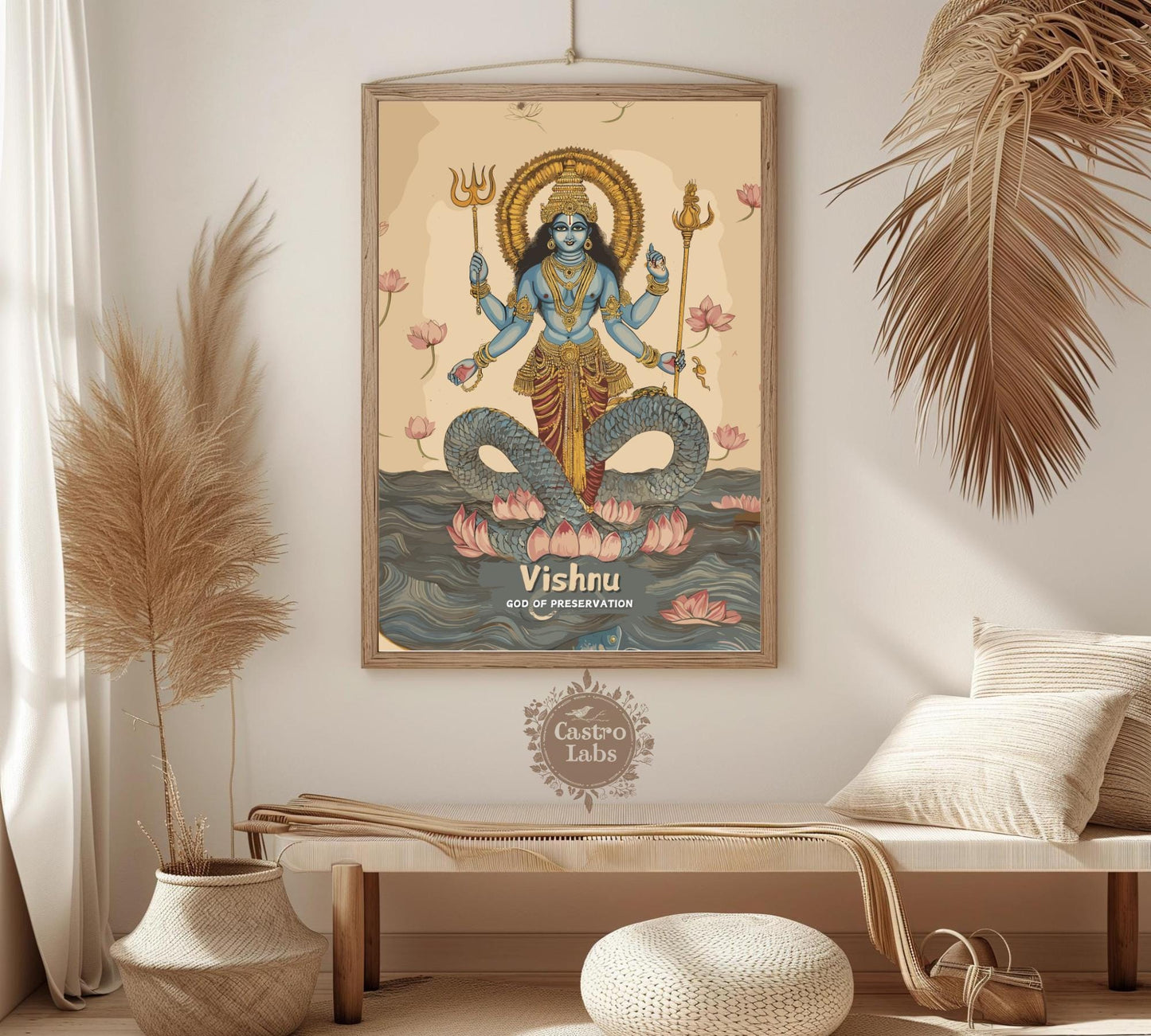 Vishnu Print - Hindu Mythology Poster