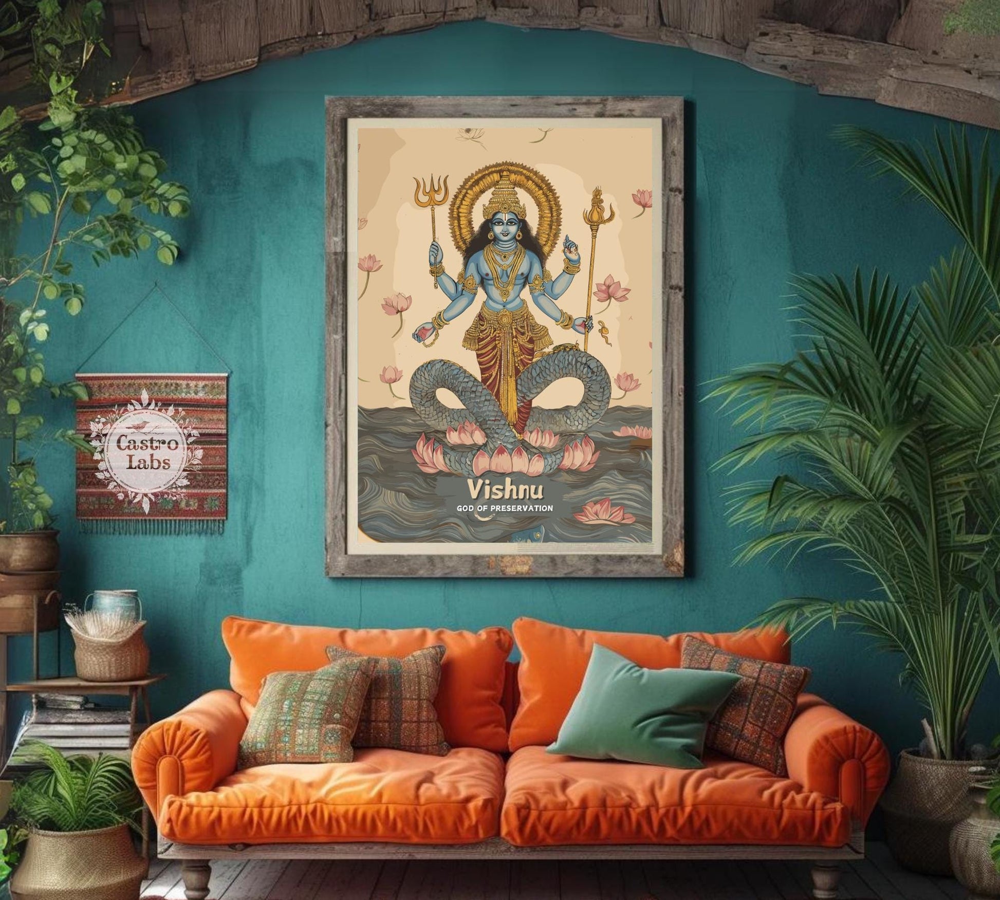 Vishnu Print - Hindu Mythology Poster