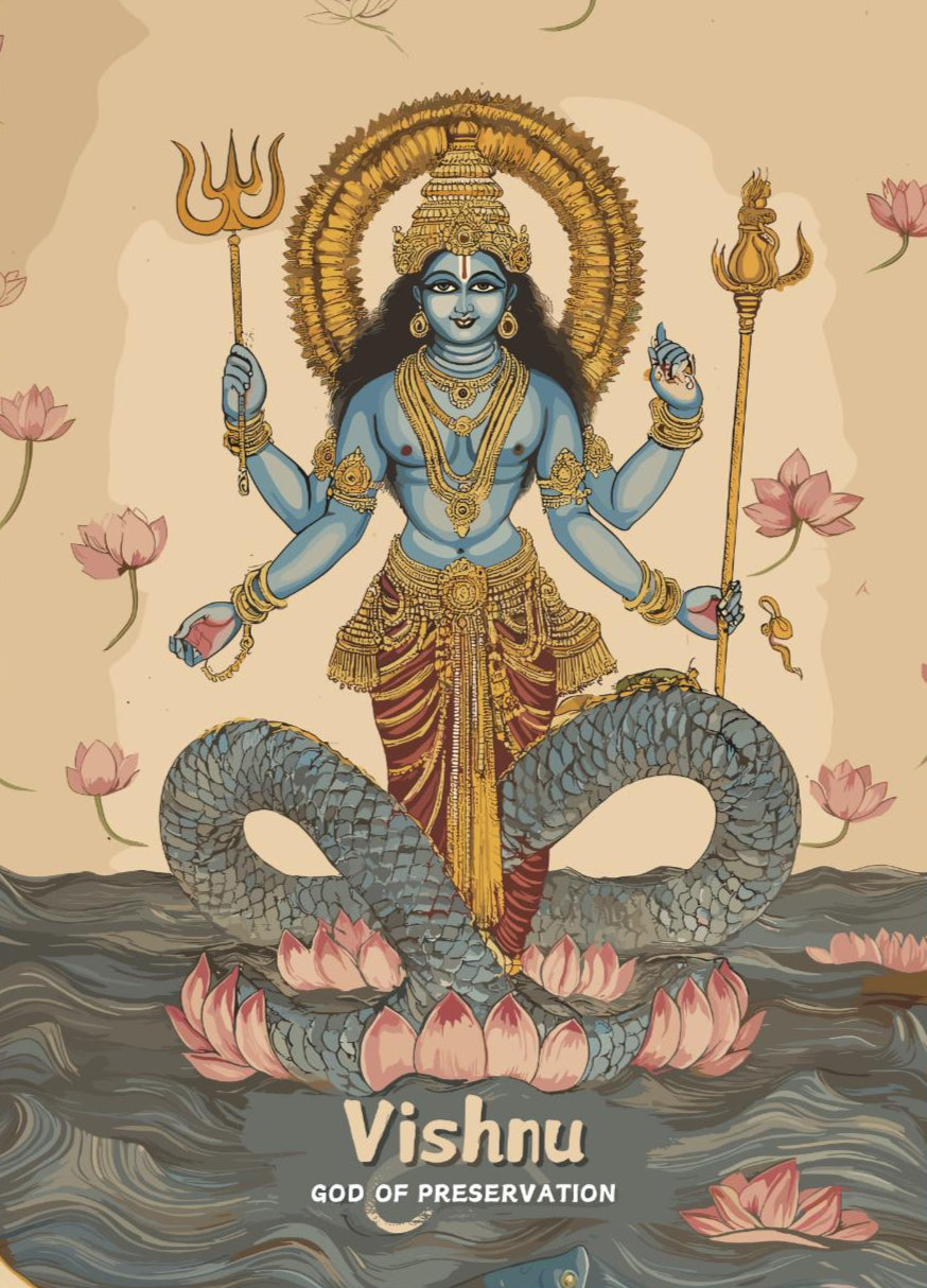 Vishnu Print - Hindu Mythology Poster