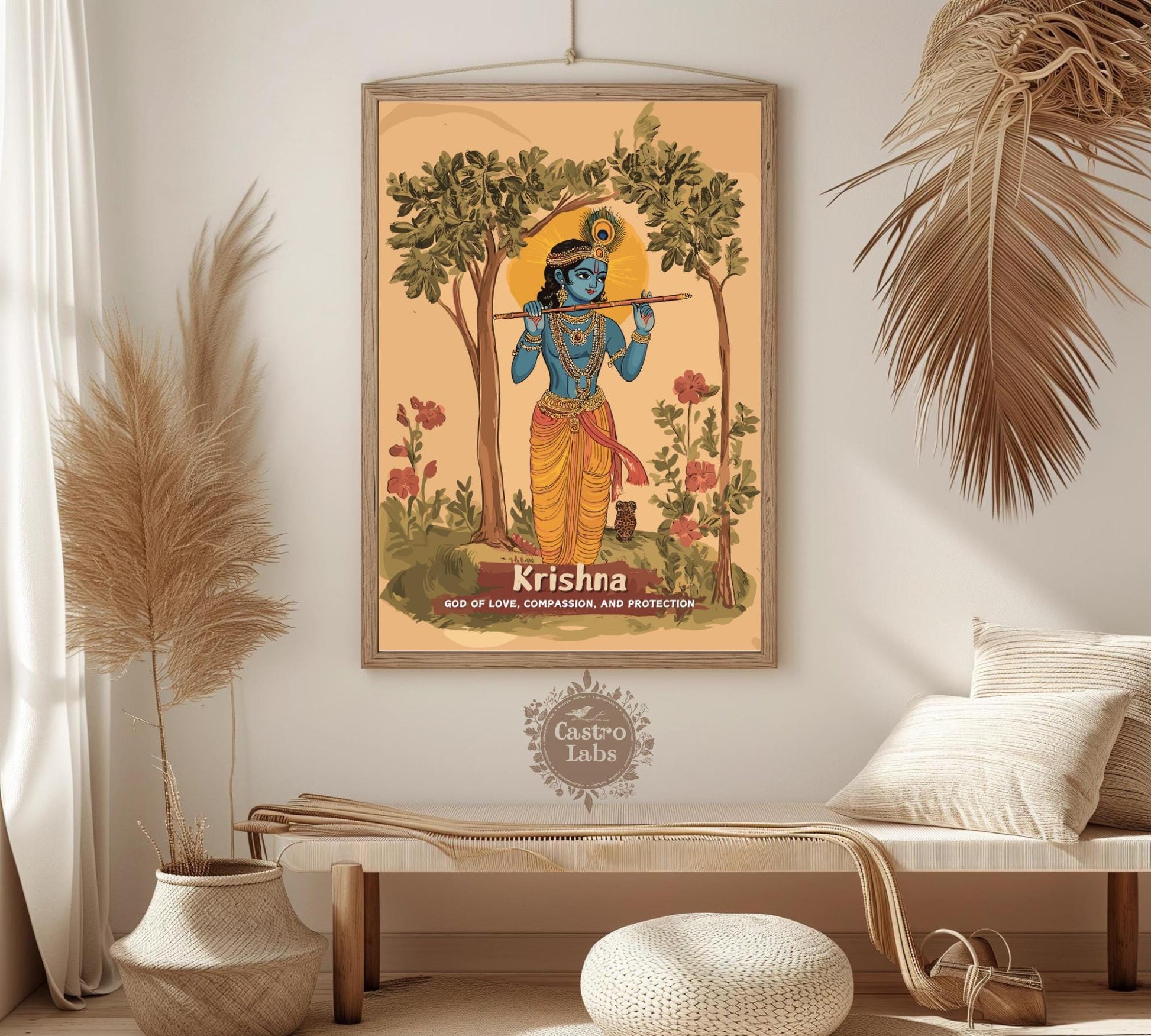 Krishna Print - Hindu Mythology Poster