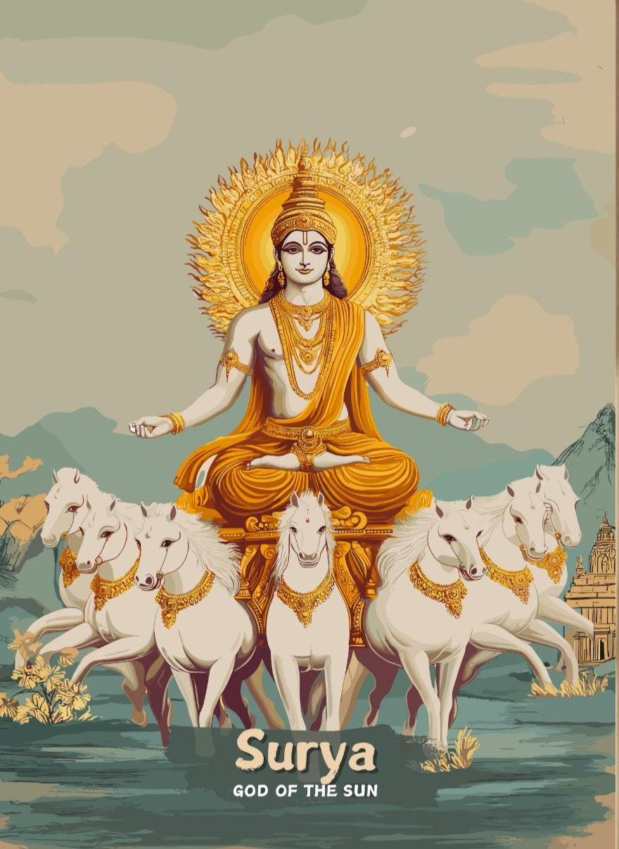 Surya Print - Hindu Mythology Poster