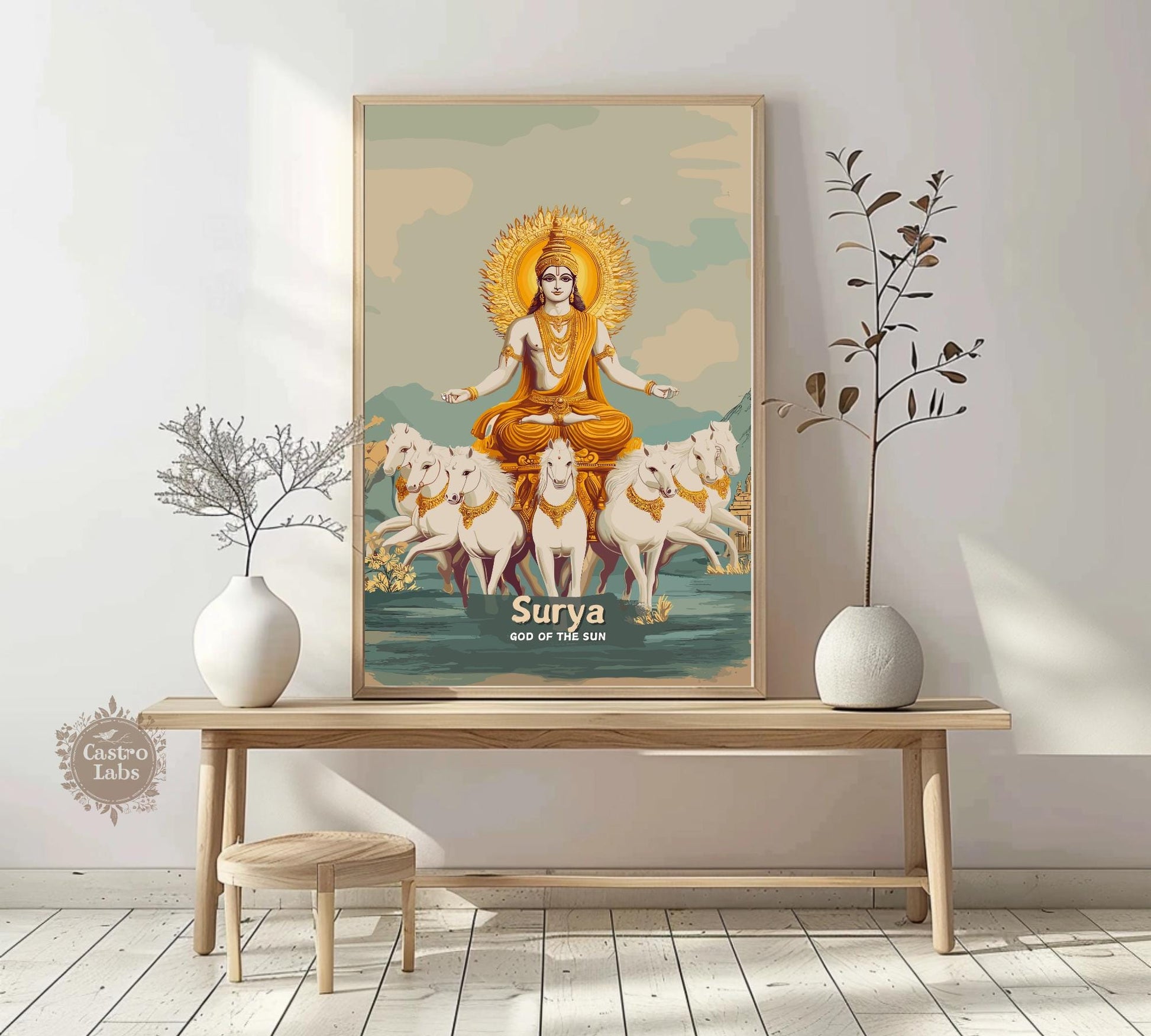 Surya Print - Hindu Mythology Poster