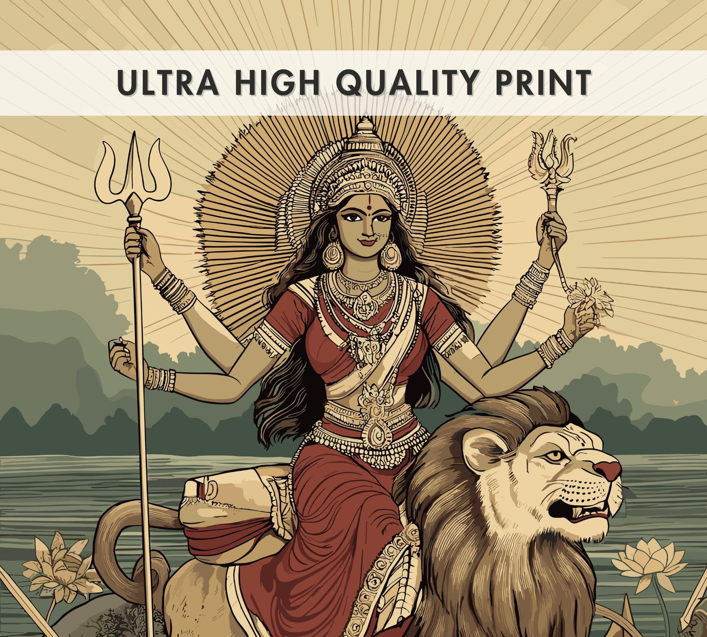 Durga Print - Hindu Mythology Poster